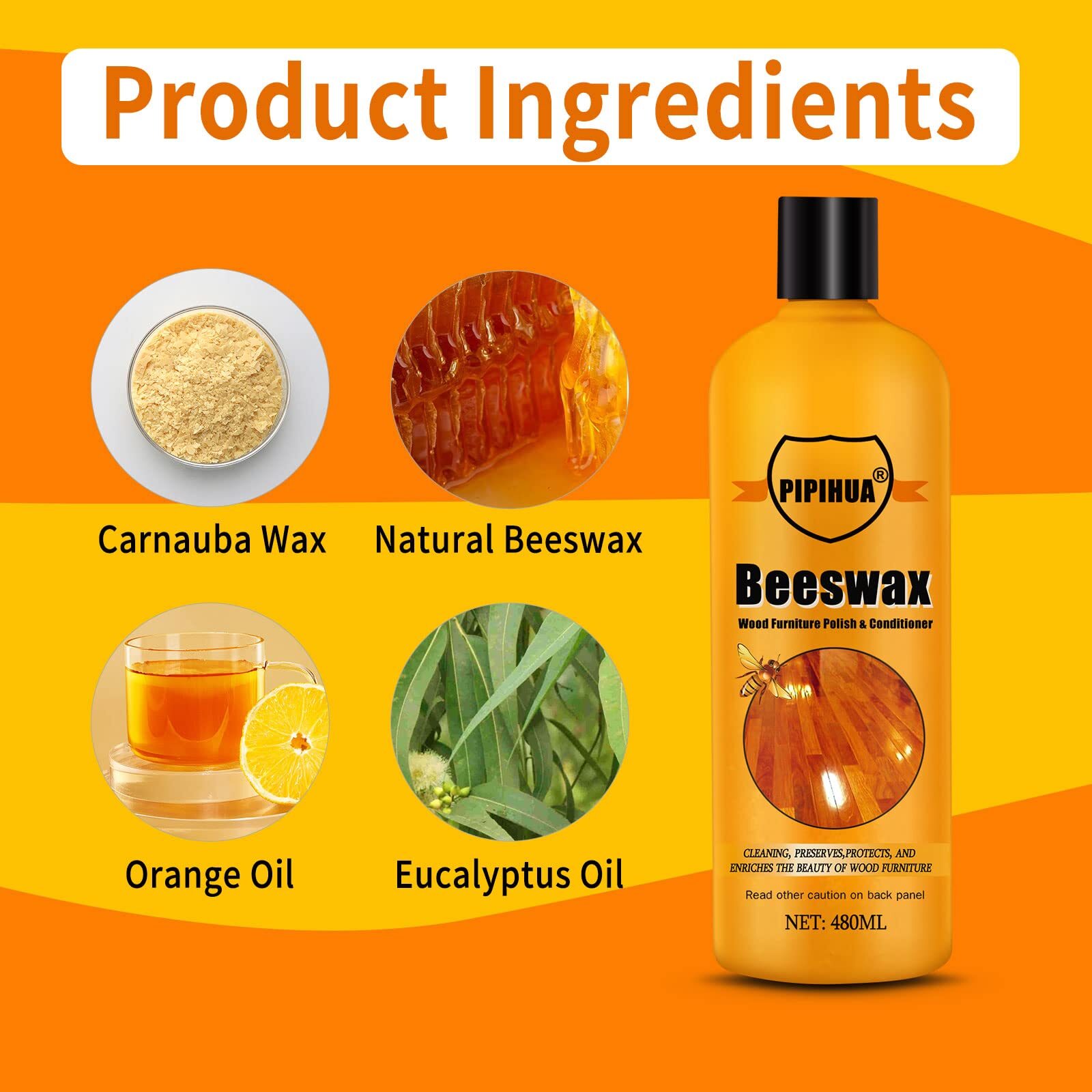 Beeswax Furniture Wood Polish & Conditioner-Wood Seasoning Beeswax Oil for Wo…