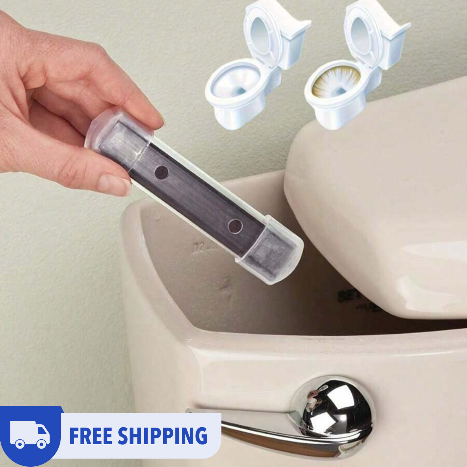 Magnetic Toilet Bowl Cleaner 1/2pcs Chemical Free No Stain Freshener Cleaner