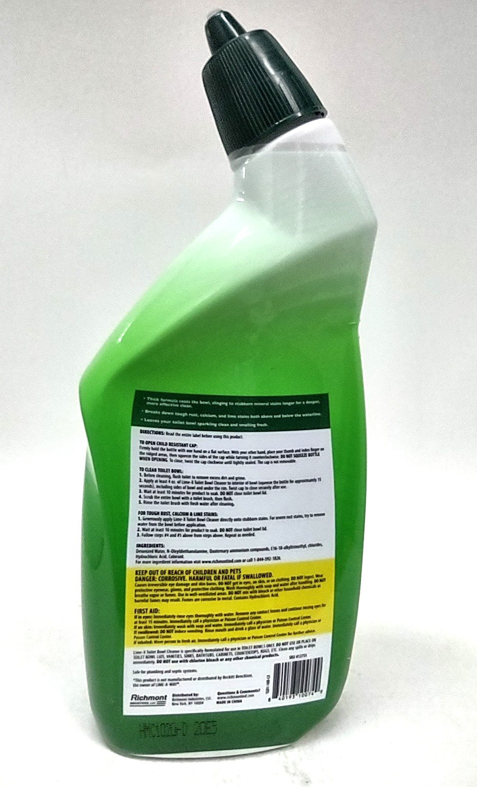 ( 4 ) Lime-x Liquid Toilet Bowl Gel Cleaner, Removes Lime Calcium Rust 16 oz Ea