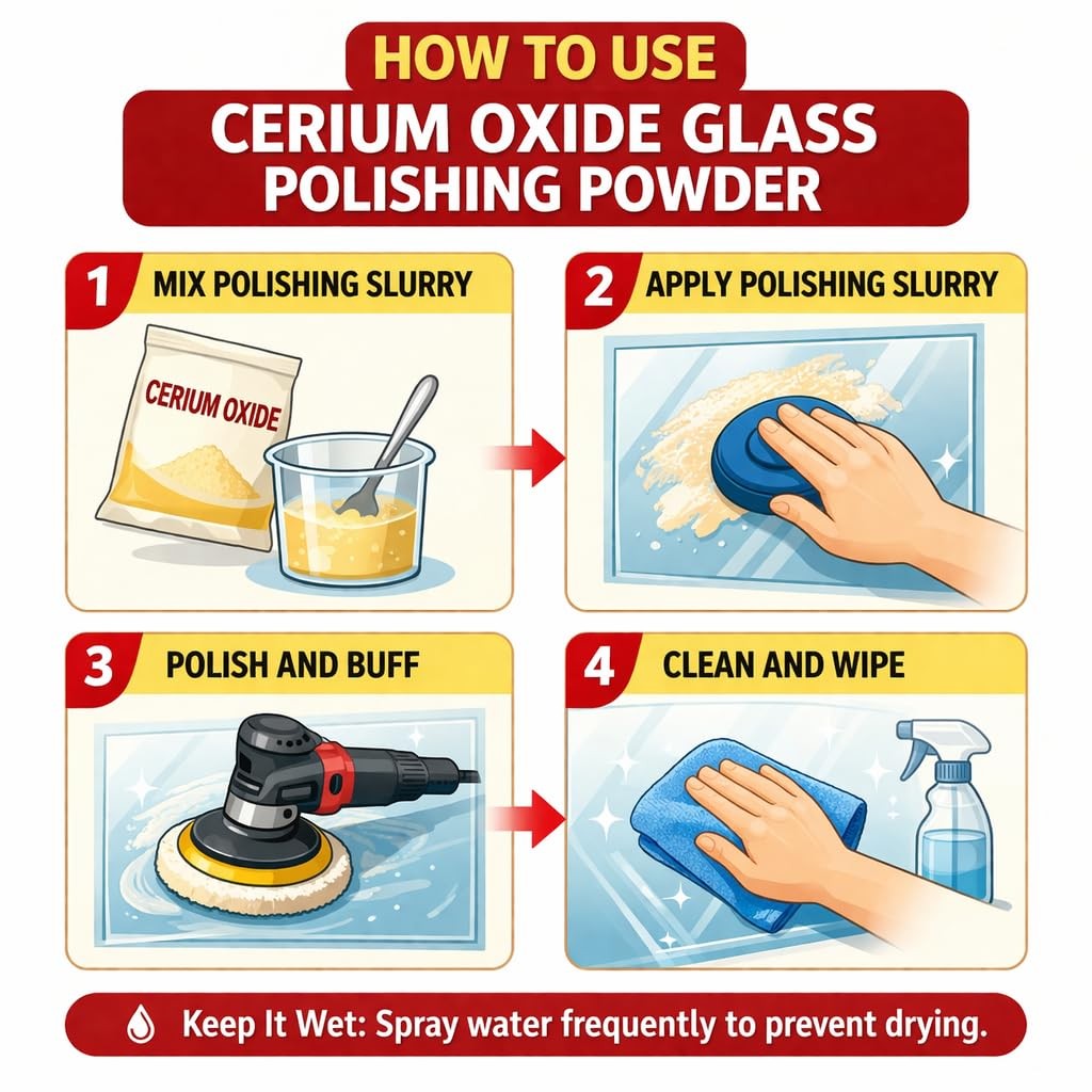 10 OZ (284g) 99% Cerium Oxide Glass Polishing Powder (7-9 Um) – Removes: Oil …