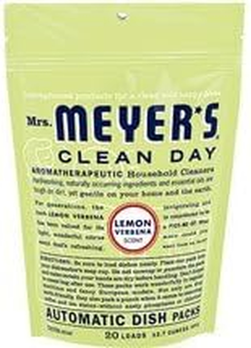 MRS. MEYER’S CLEAN DAY Automatic Dishwasher Pods, Lemon Verbena, 20 Count