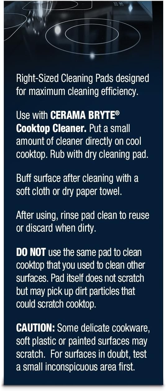 Cerama Bryte 10 x 5 Pack Cleaning Pads Cooktop and Stove Top Cleaner for Glas…