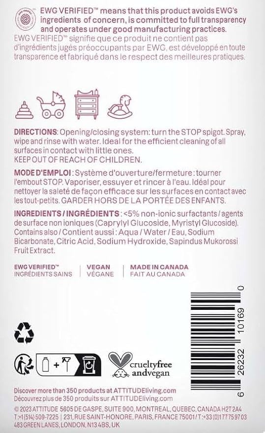 Baby & Kids Toy Cleaner Spray, EWG Verified, Multi-Surface Cleaner for Toys, …
