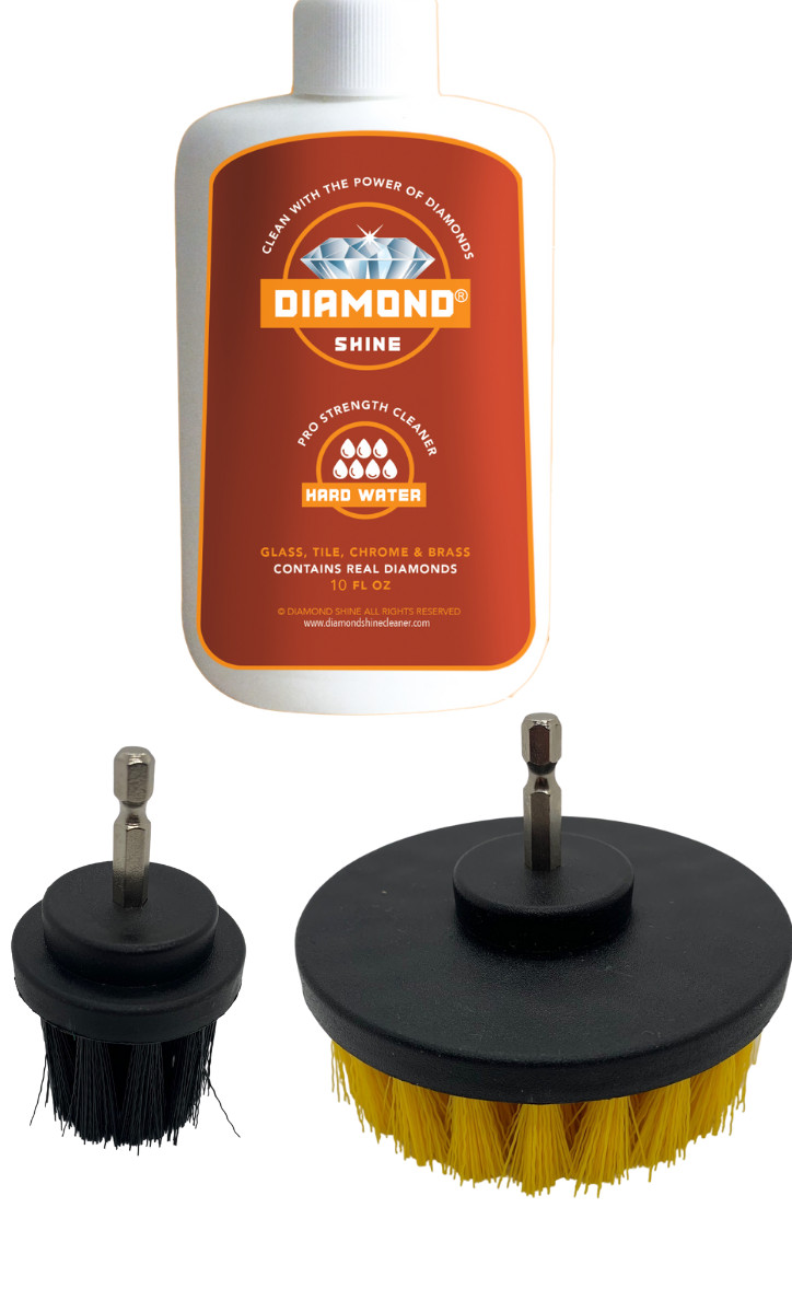 Diamond Shine Hard Water Cleaner 3 – Piece Combo Pack w/ Drill Brushes