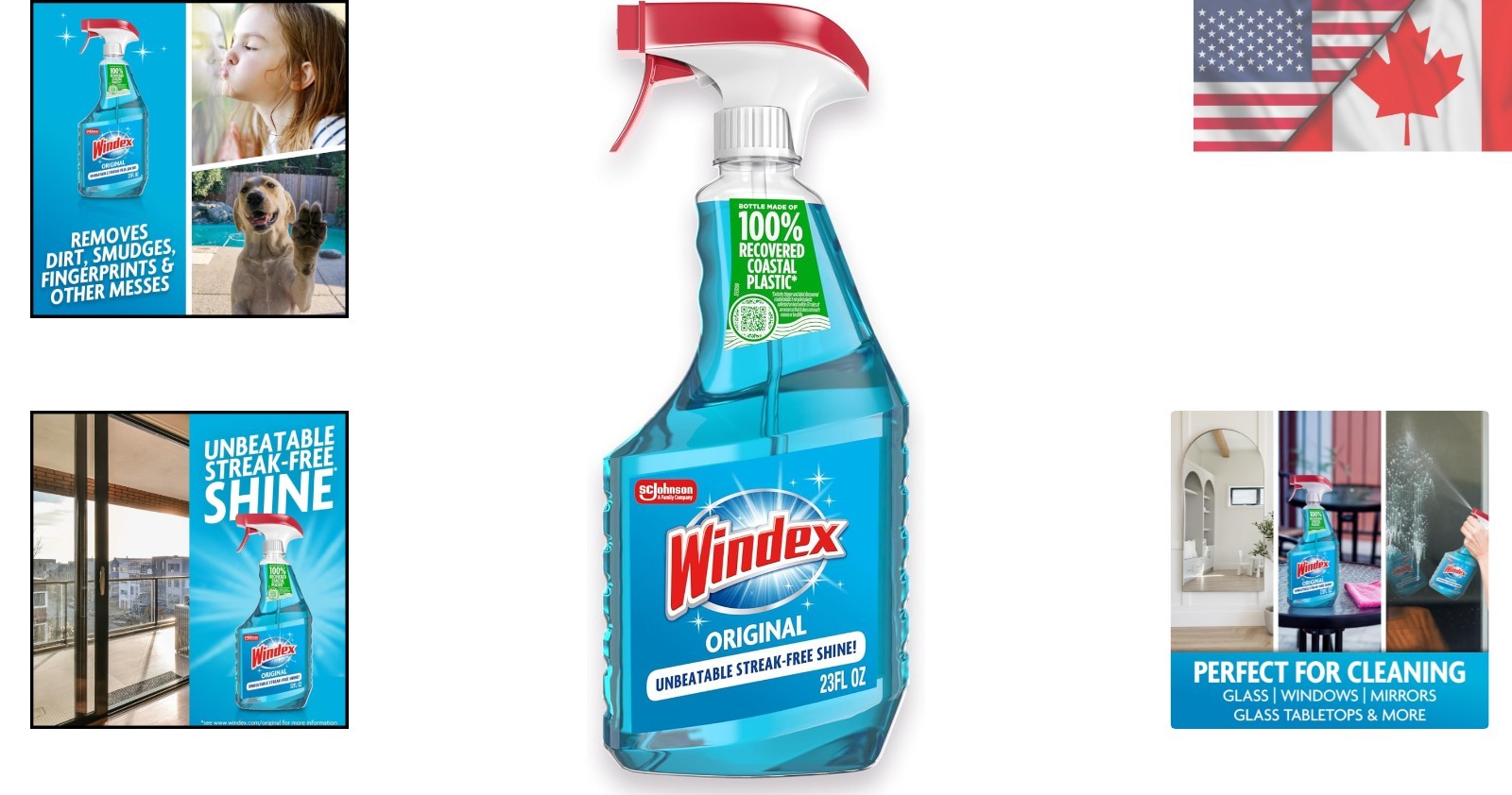 Eco-Friendly 23 oz Glass and Window Cleaner – Streak-Free Shine, Blue Scent