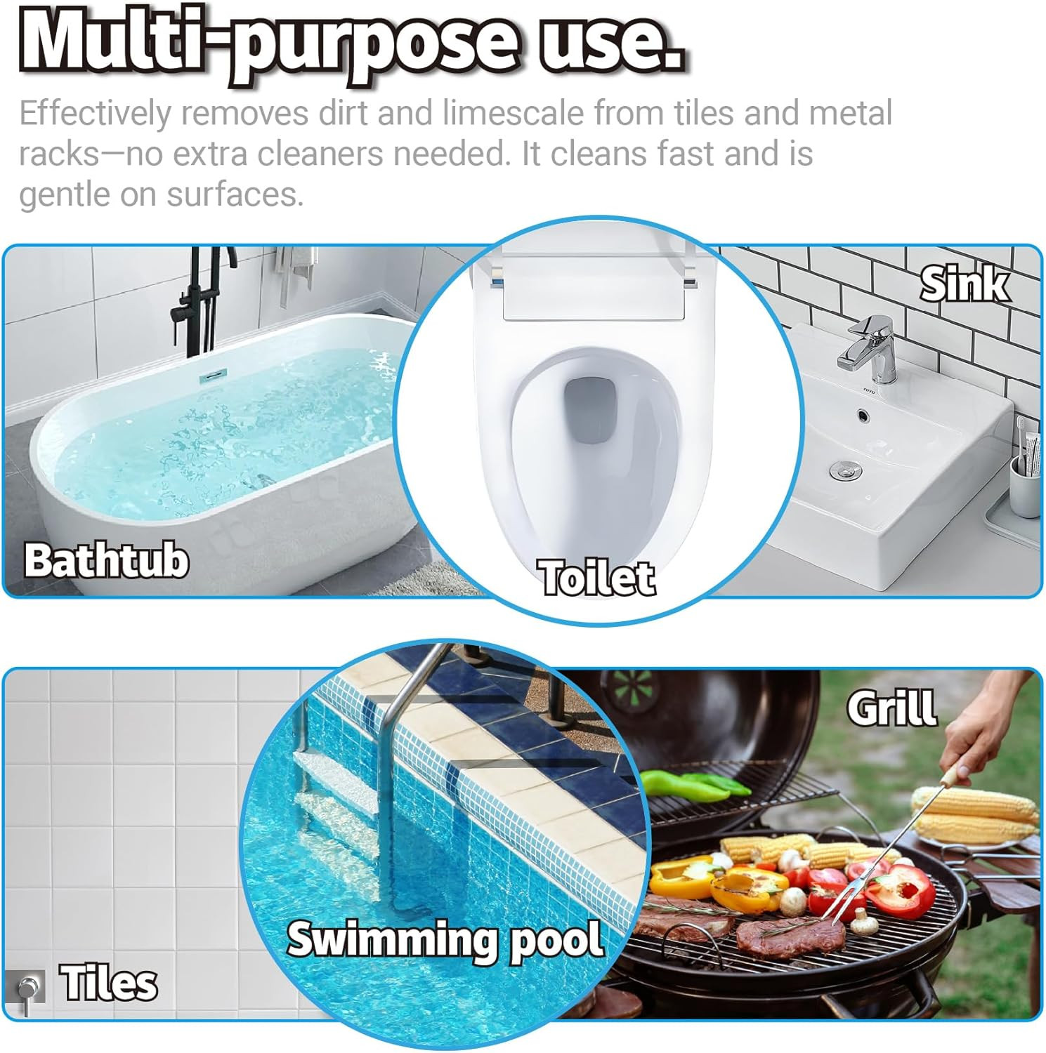 4PCS Pumice Cleaning Stone with Handle Toilet Bowl Cleaner Hard Water Ring Remov