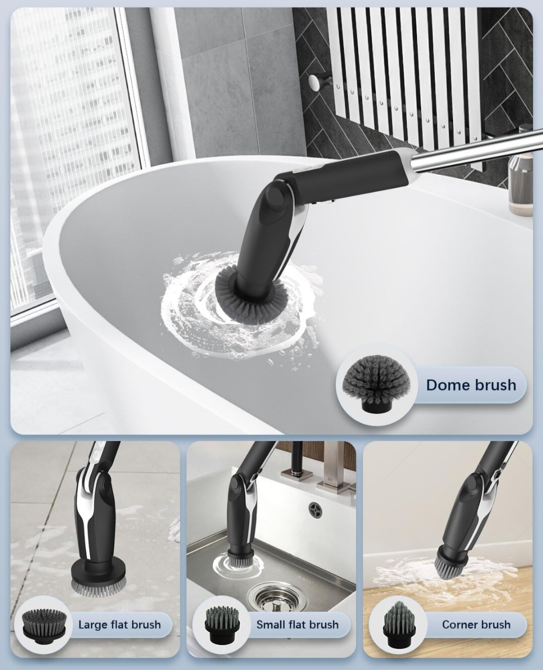 Electric Spin Scrubber Cleaning Brush Leebein YMG-818 Replaceable Heads 2024 Mod