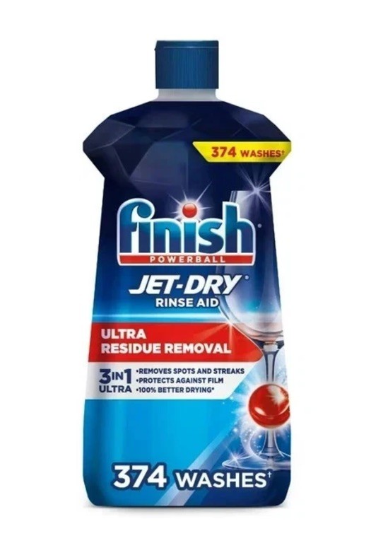 New Finish Jet-Dry Rinse Aid, 38 fl. oz. 374 washes, Residue Removal