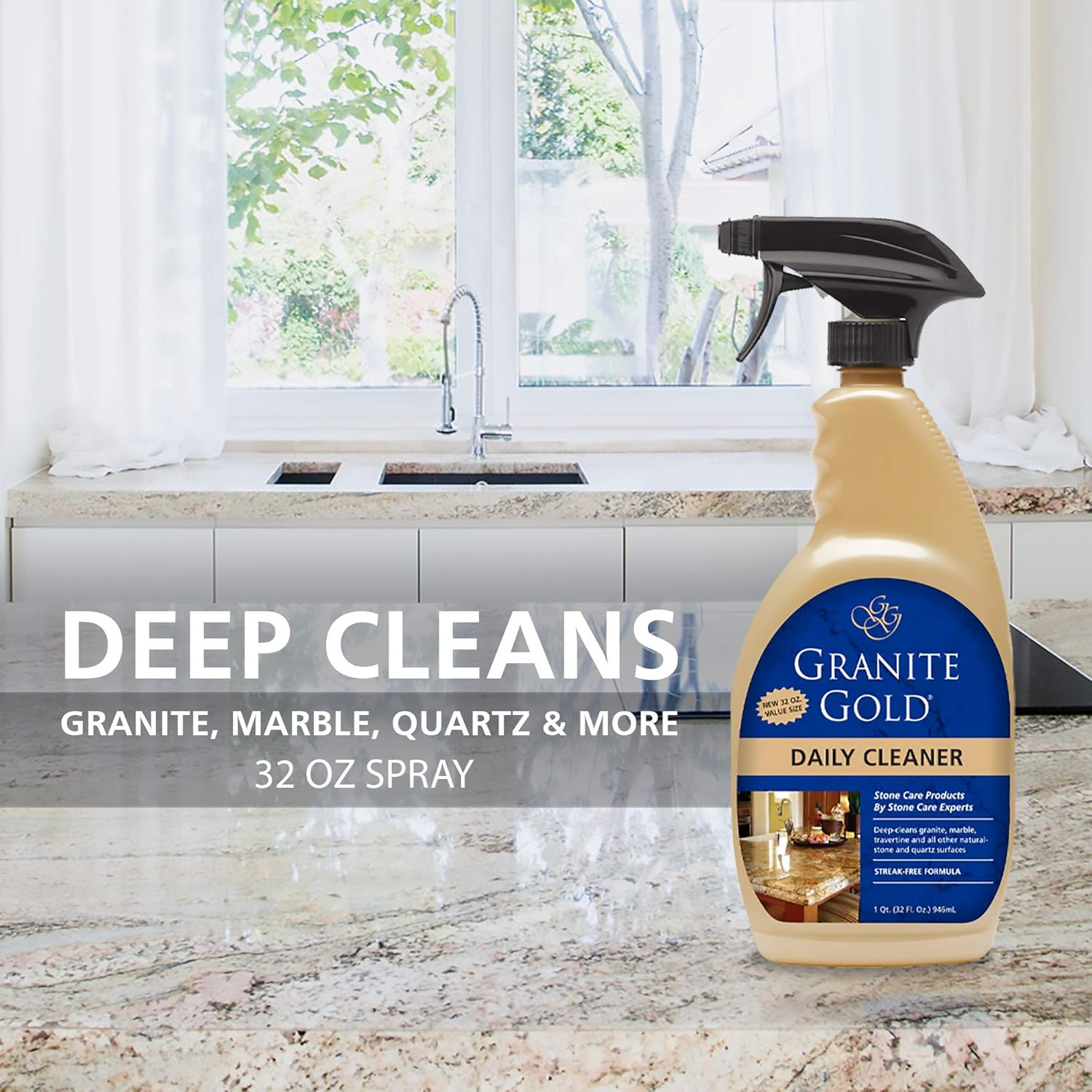 Daily Cleaner for Granite, Marble & Other Natural Stone & Quartz Surfaces, 32…