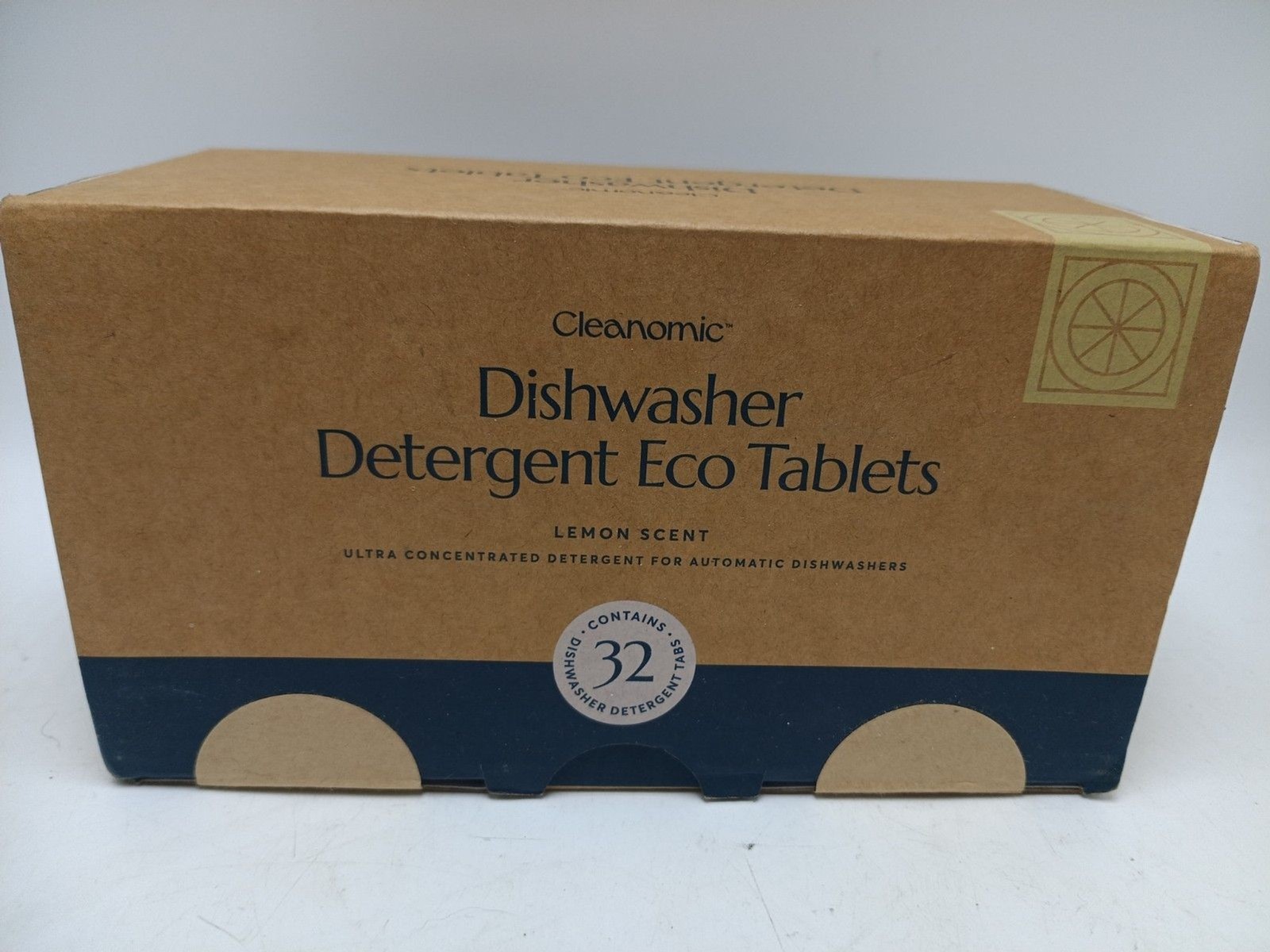 Cleanomic Natural Dishwasher Detergent Eco Tabs Box Of 32 Lemon Scent
