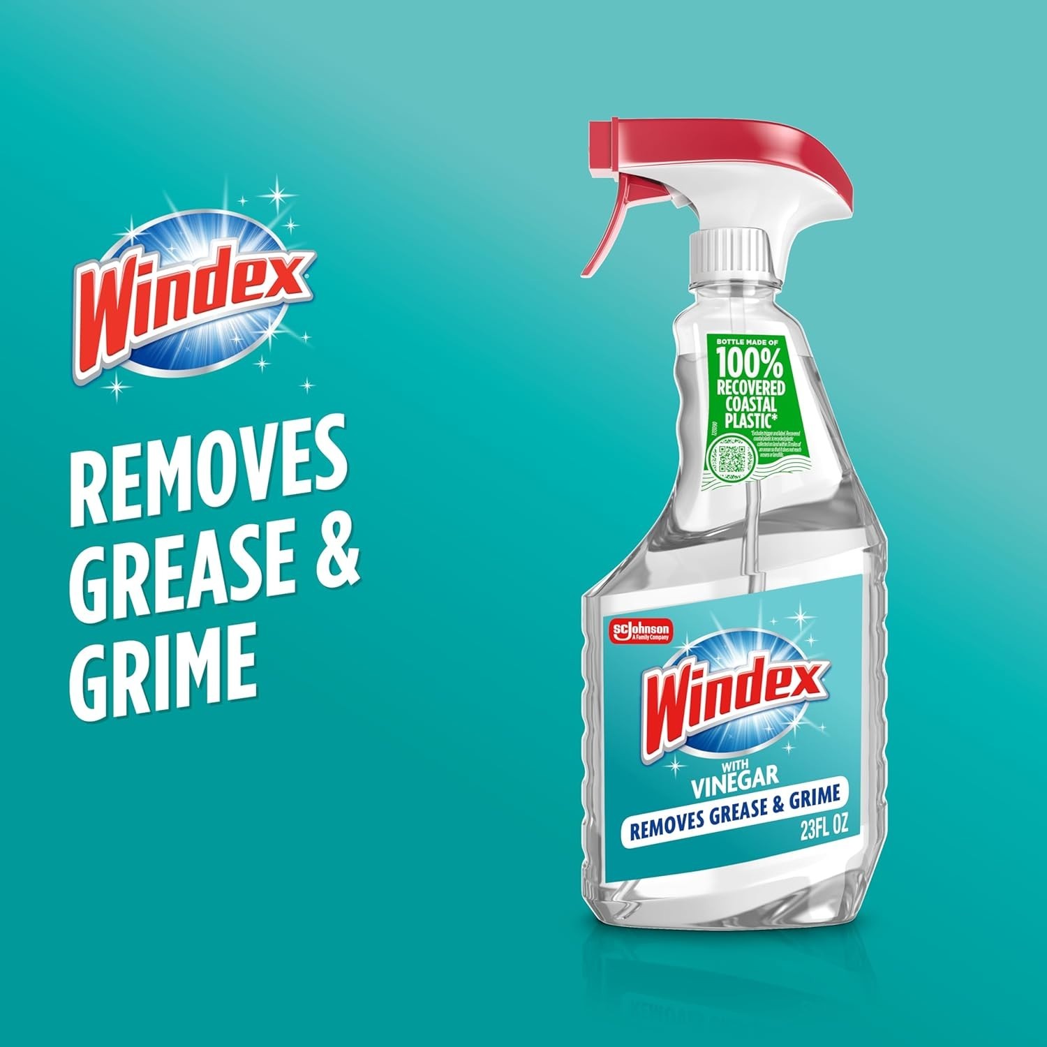 Windex with Vinegar Glass Cleaner Spray Bottle, 23 fl oz.