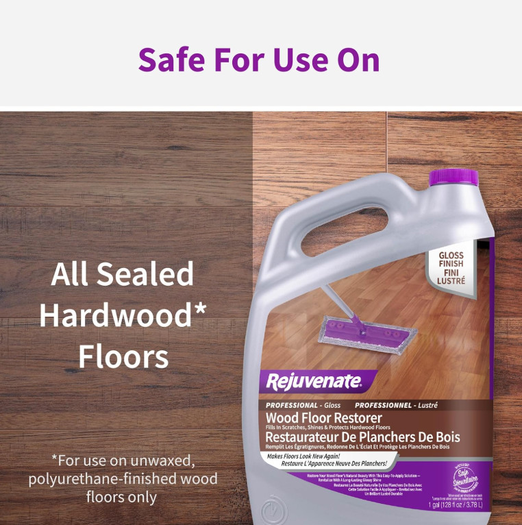 1 Gallon Rejuvenate Professional Wood Floor Restorer Fills Scratches. 128 Fl Oz