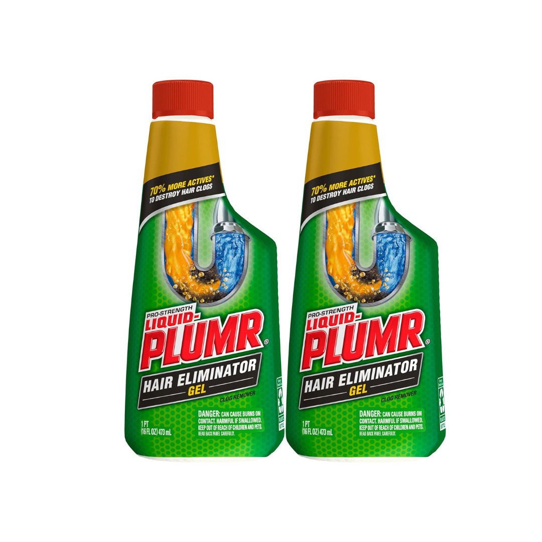 Liquid-Plumr Pro-Strength Clog Remover, Hair Clog Eliminator, 16 Oz each -2 Pack