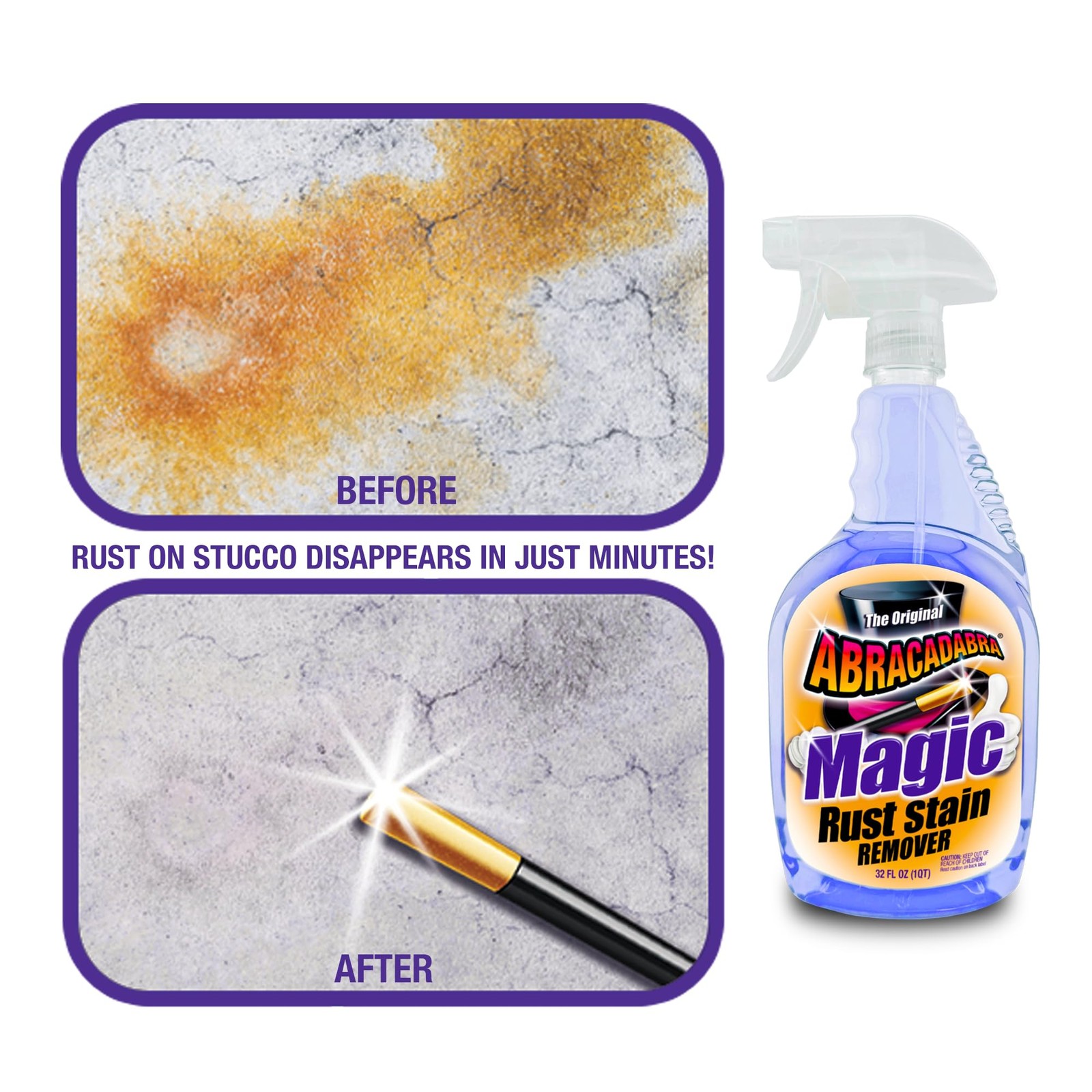 Abracadabra® Magic Rust Remover 32oz – Premium Rust Stain Remover for Concret…