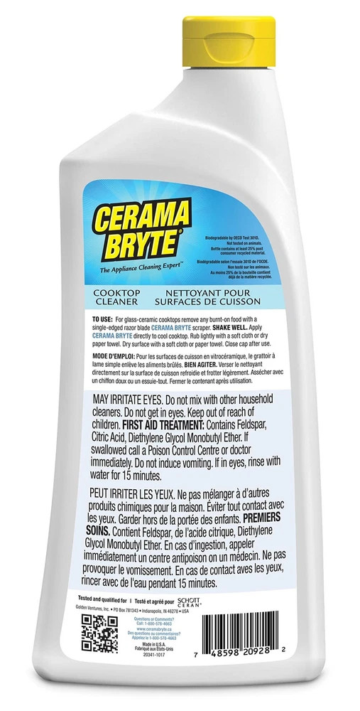 Cerama Bryte Removes Tough Stains Cooktop and Stove Top Cleaner for Glass – Cera