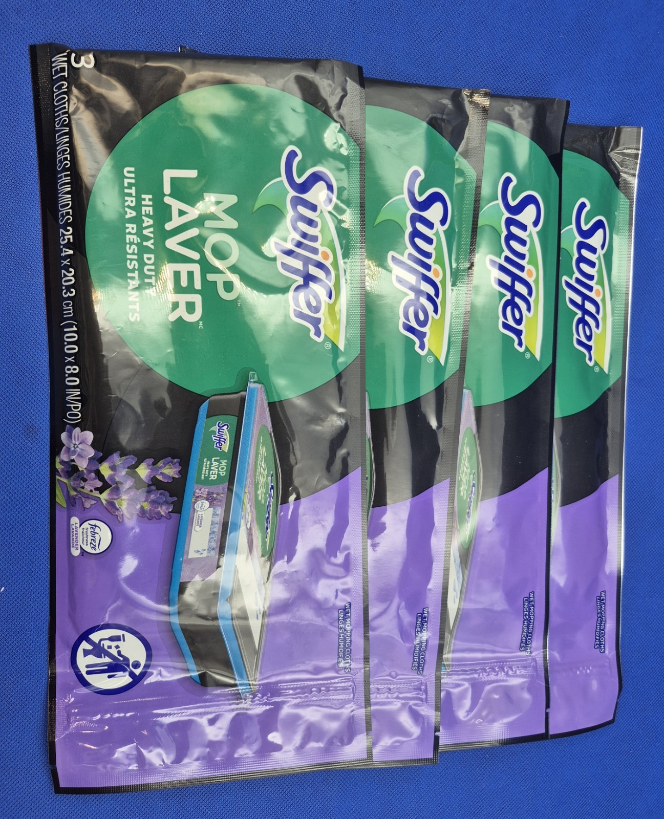 SWIFFER Heavy Duty Lavender Scented Mop Cloths Four 3-Packs NEW
