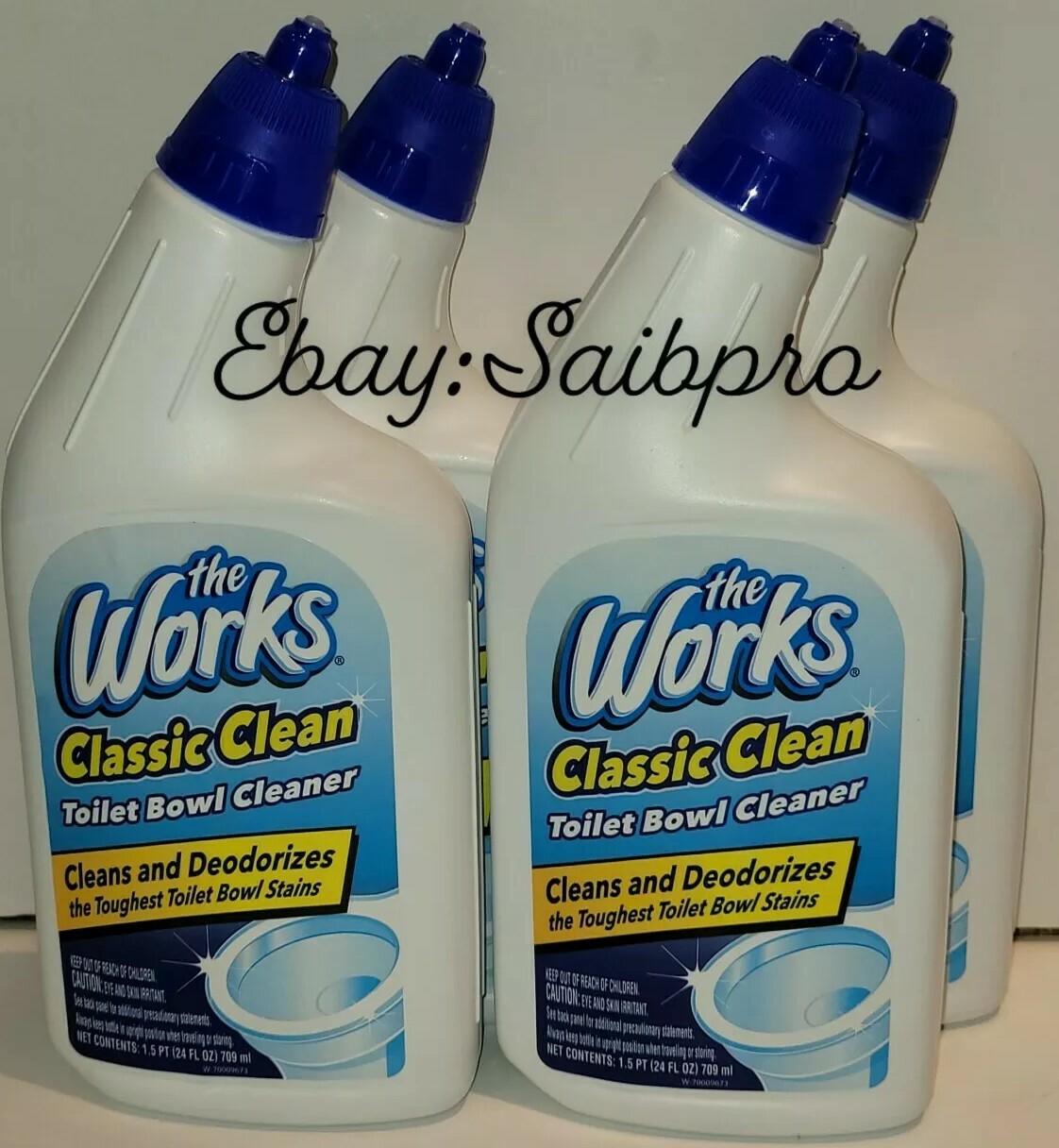 4 Packs The Works Toilet Bowl Cleaner 24oz each FAST SHIPPING