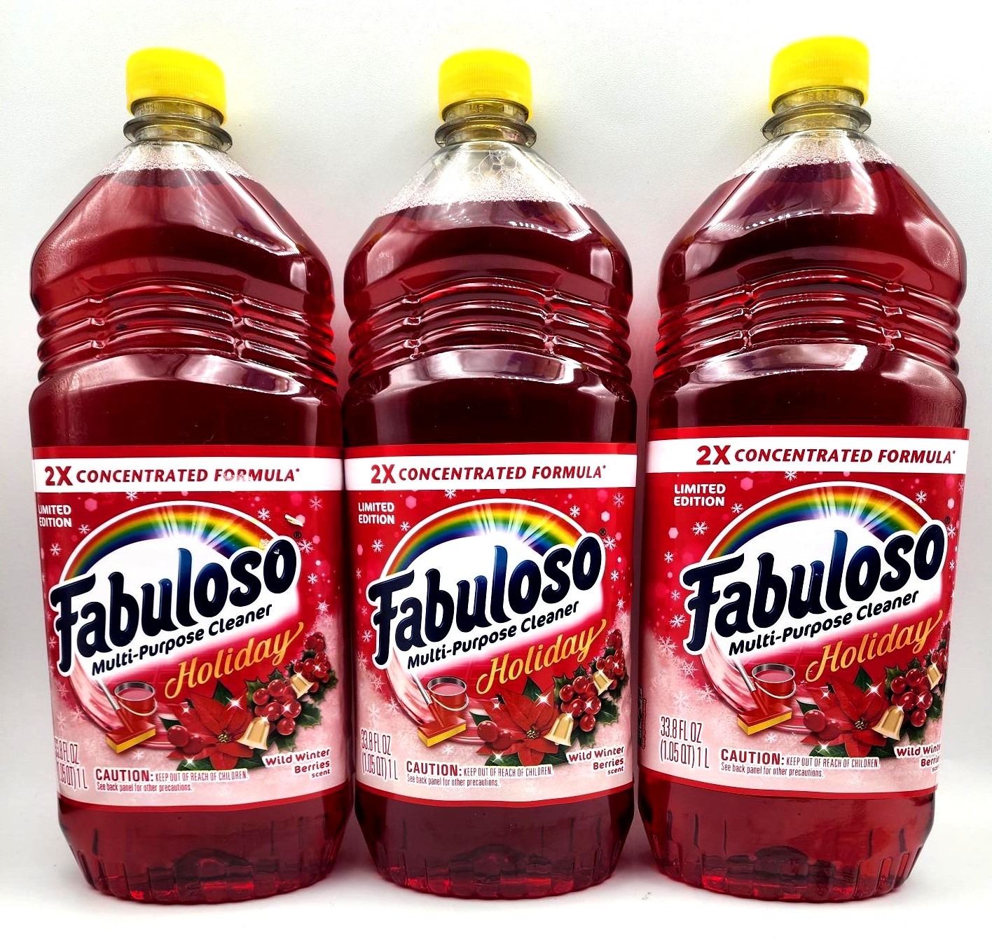 3 Fabuloso Holiday Multi-Purpose Cleaner 2X Concentrated Wild Winter Berries Lot