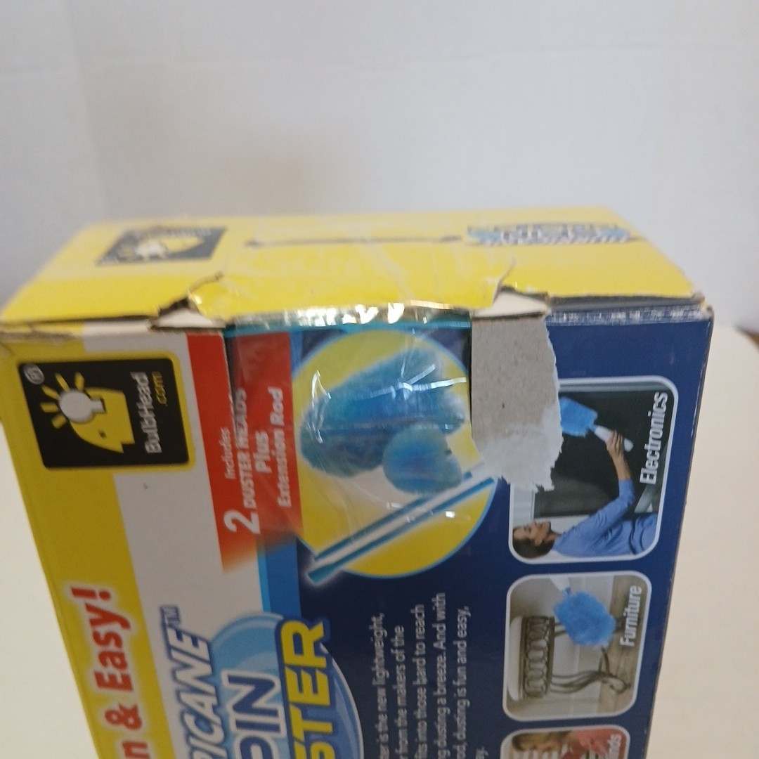 Hurricane Spin Duster Motorized Dust Wand w/3ft Extension For Ceiling Fans NIB