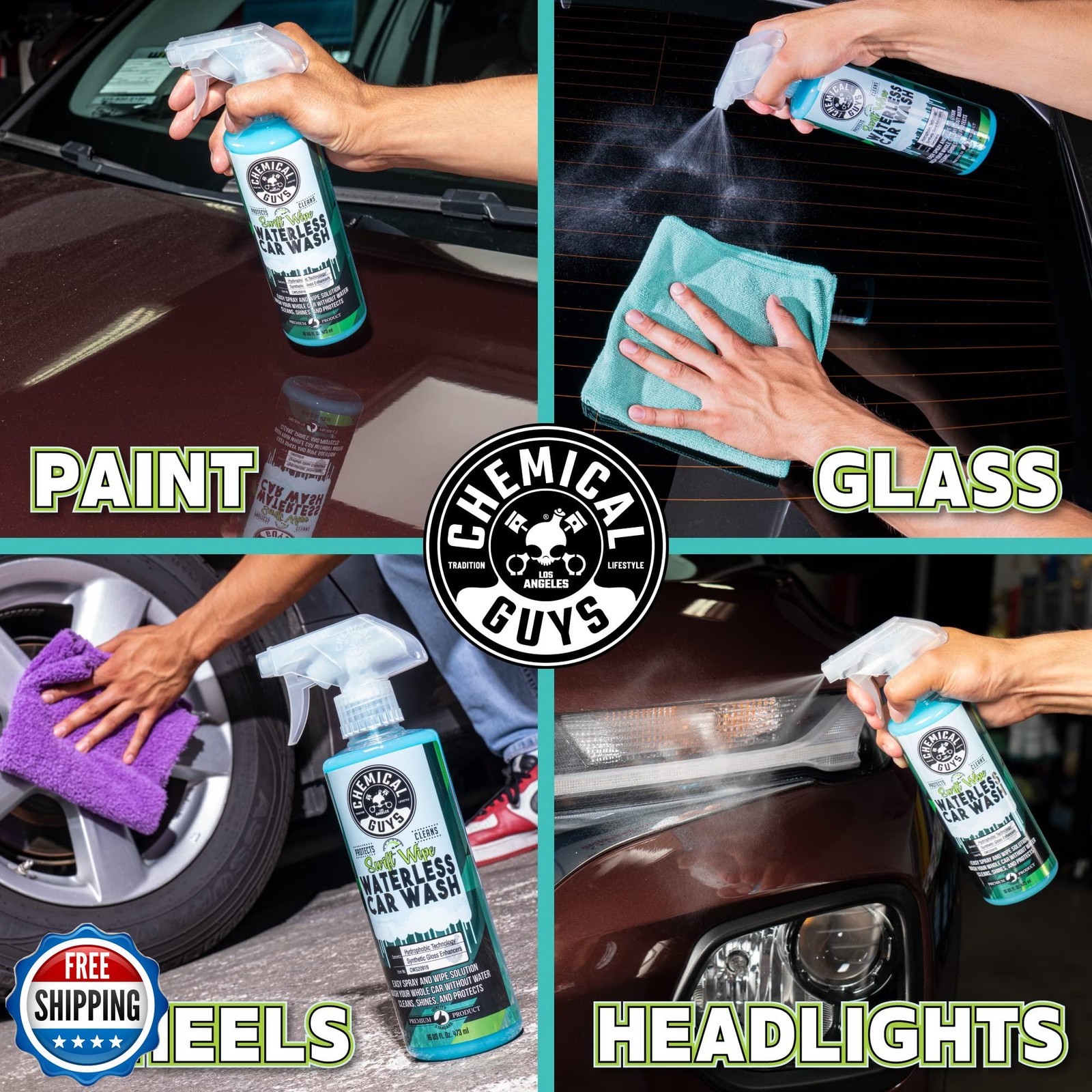 Chemical Guys Swift Wipe Sprayable Waterless Car Wash Spray – Spray and Wipe