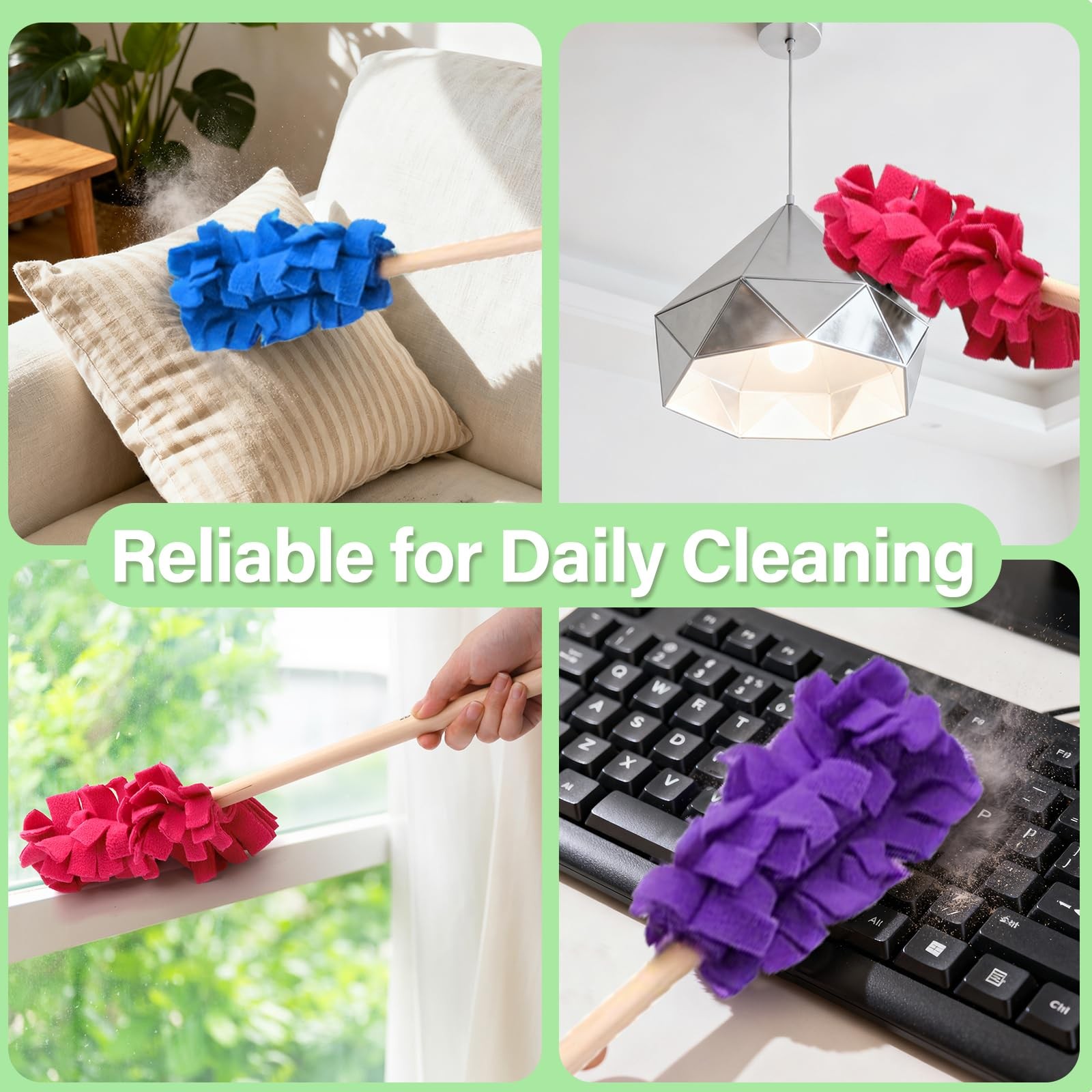 15 Pieces Reusable Duster Refill, 360° Heavy Duty Fleece Duster Pads Refills,…