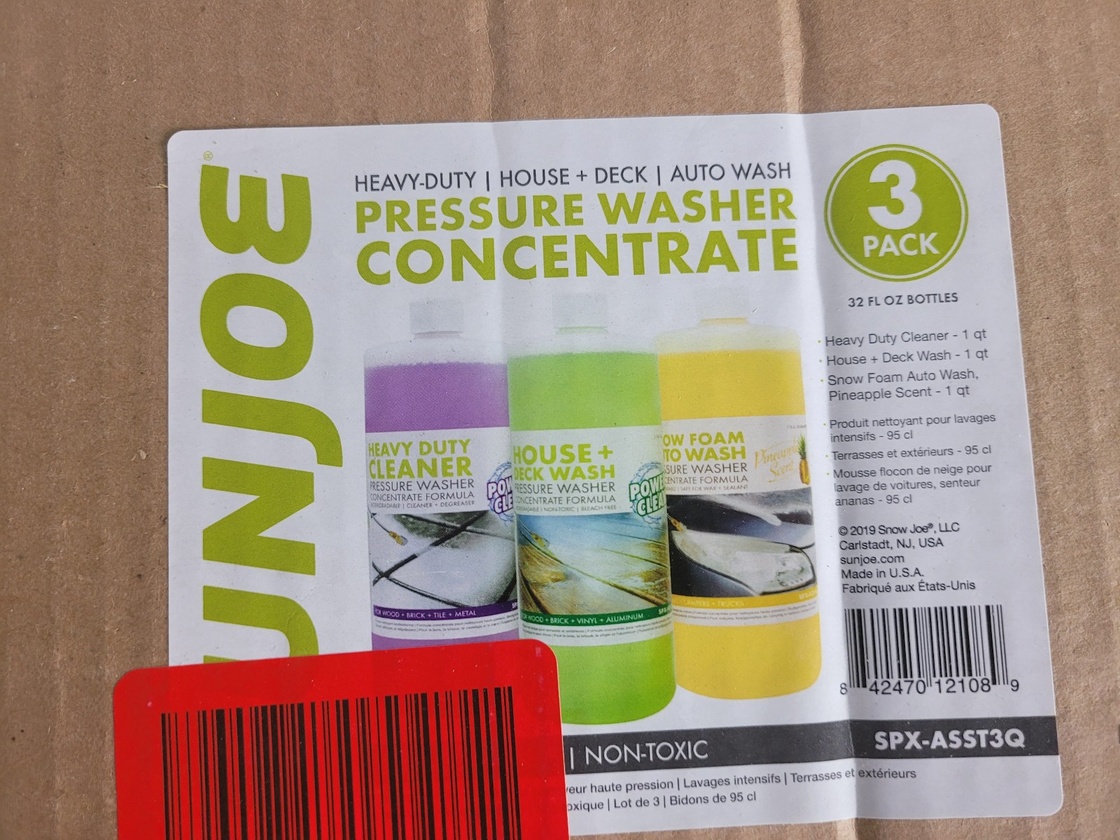 Sun Joe 3 Pack Pressure Washer Concentrate Formula, Biodegradable Detergent Trio