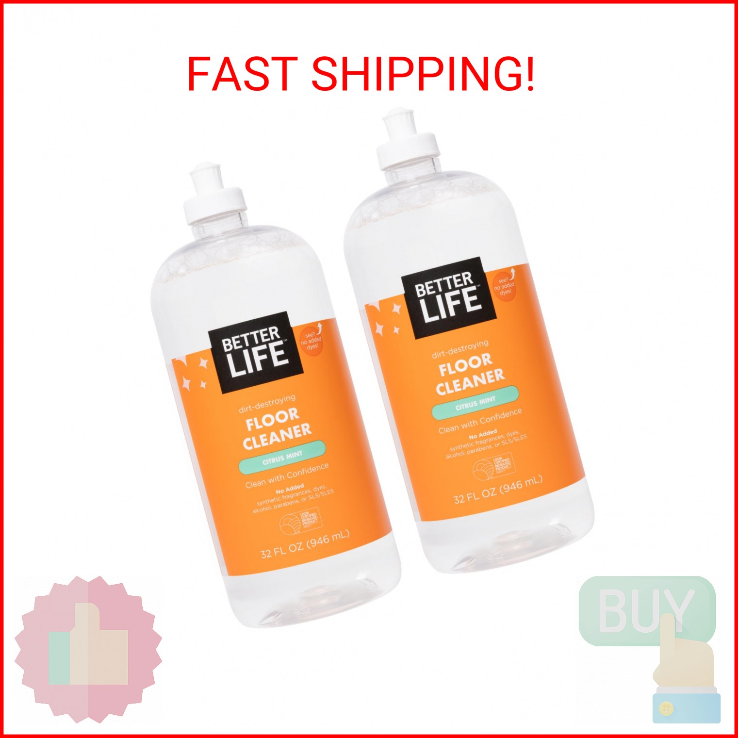 Better Life Floor Cleaner – Liquid Multipurpose Cleaner for Wood, Tile, Laminate