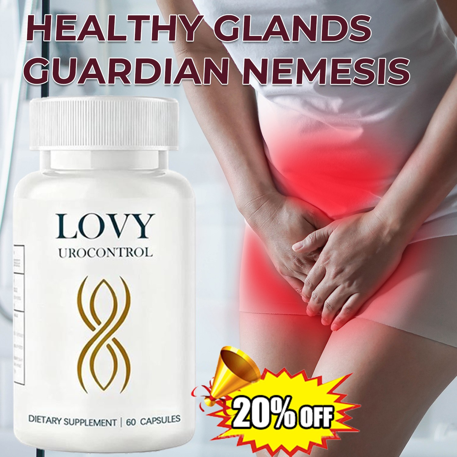 Lovy Urocontrol Capsules, Bladder Health Supplement, Maximum Strength Formula US