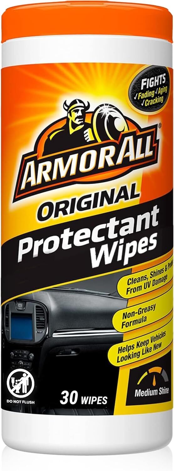 Original Protectant Wipes by Armor All, Car Interior Cleaner Wipes with UV Prote