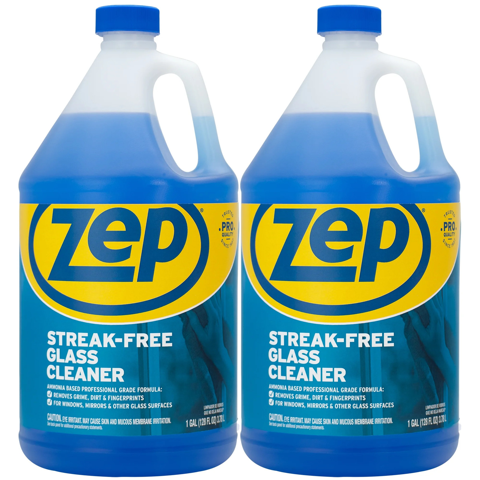Streak-Free Glass Cleaner – 1 Gallon (Case of 2) ZU11201282 – Eliminates Dirt, F