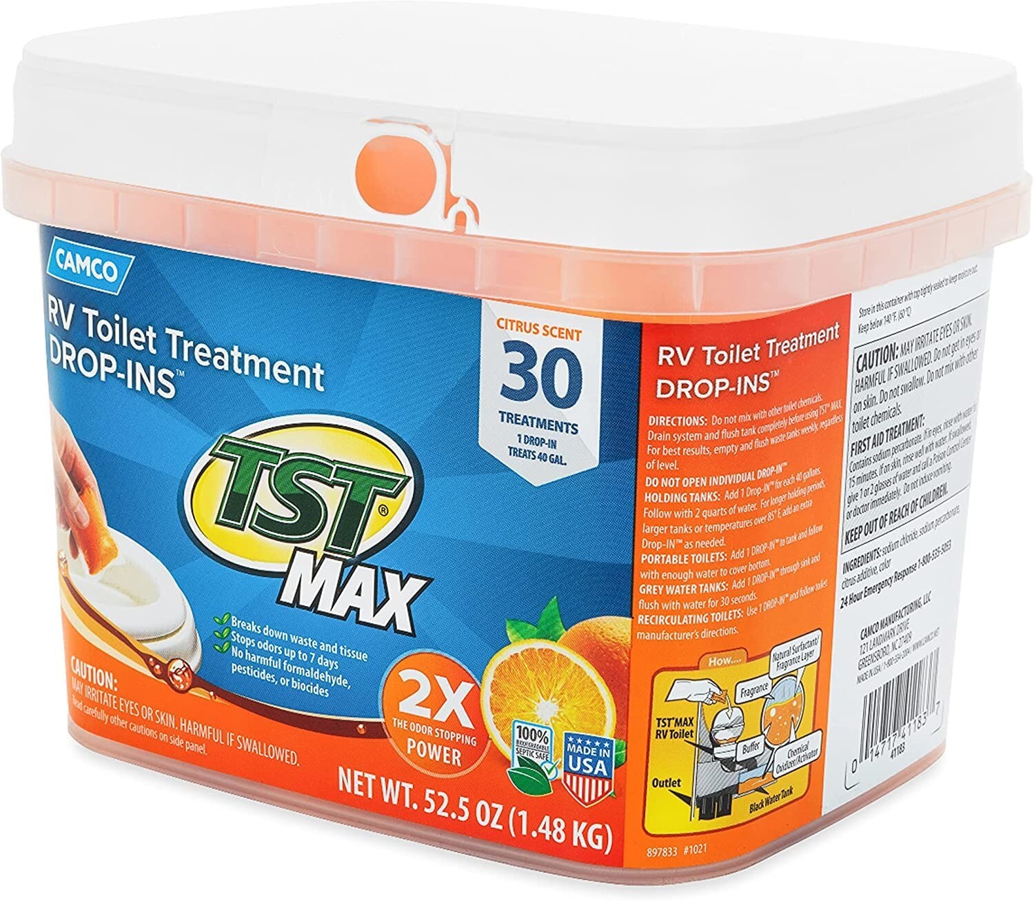 Camper RV Marine Toilet Treatment Drop In Odor Eliminator For Septic Tank 30 PCS