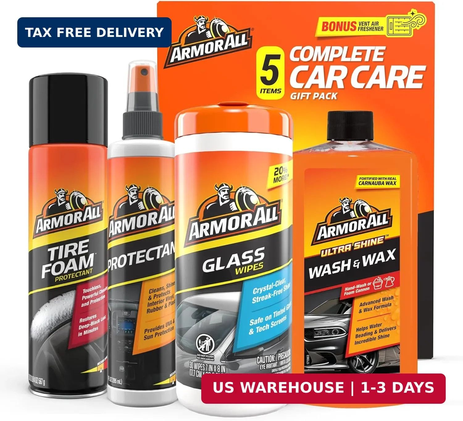 Armor All Car Wash and Car Cleaner Kit by Armor All, Includes Glass Wipes, Car W