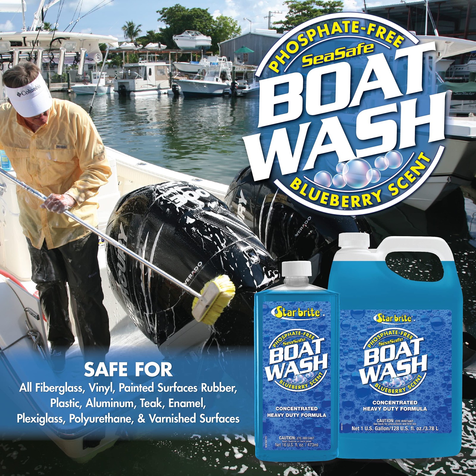 Star Brite 080416P Concentrated Boat Wash 16Oz Heavy Duty Marine Cleaner Formula