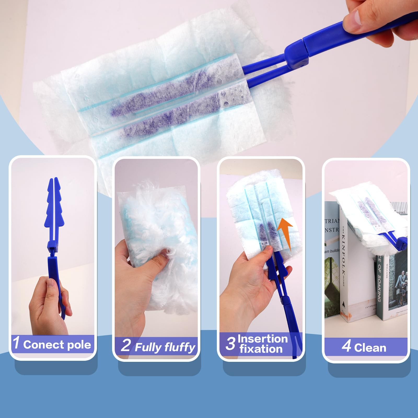 180 Dusters Multi Surface Duster Refills Kit Extender Handle 1 Long Handle To +