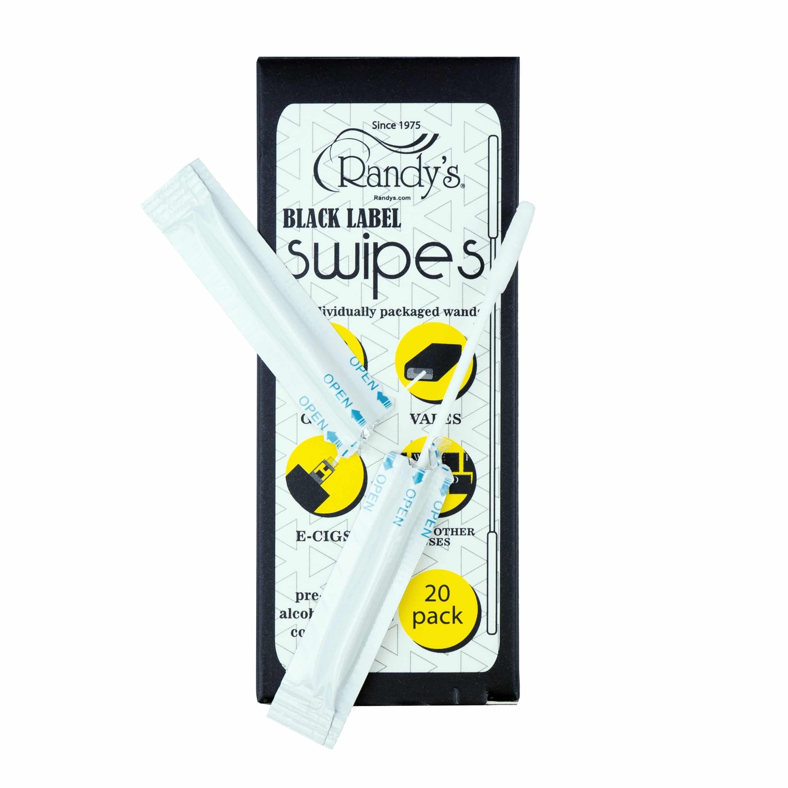 Randy’s Swipes — Cleaning Cotton Swabs Pre-soaked in Alcohol — 10ct Display