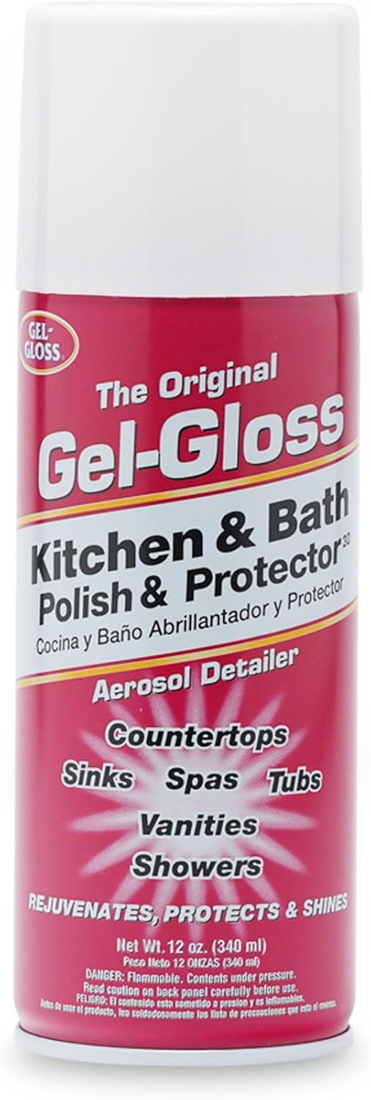 Original Gel Gloss Kitchen and Bath Polish and Protector, 12oz. Aerosol Can, Pin