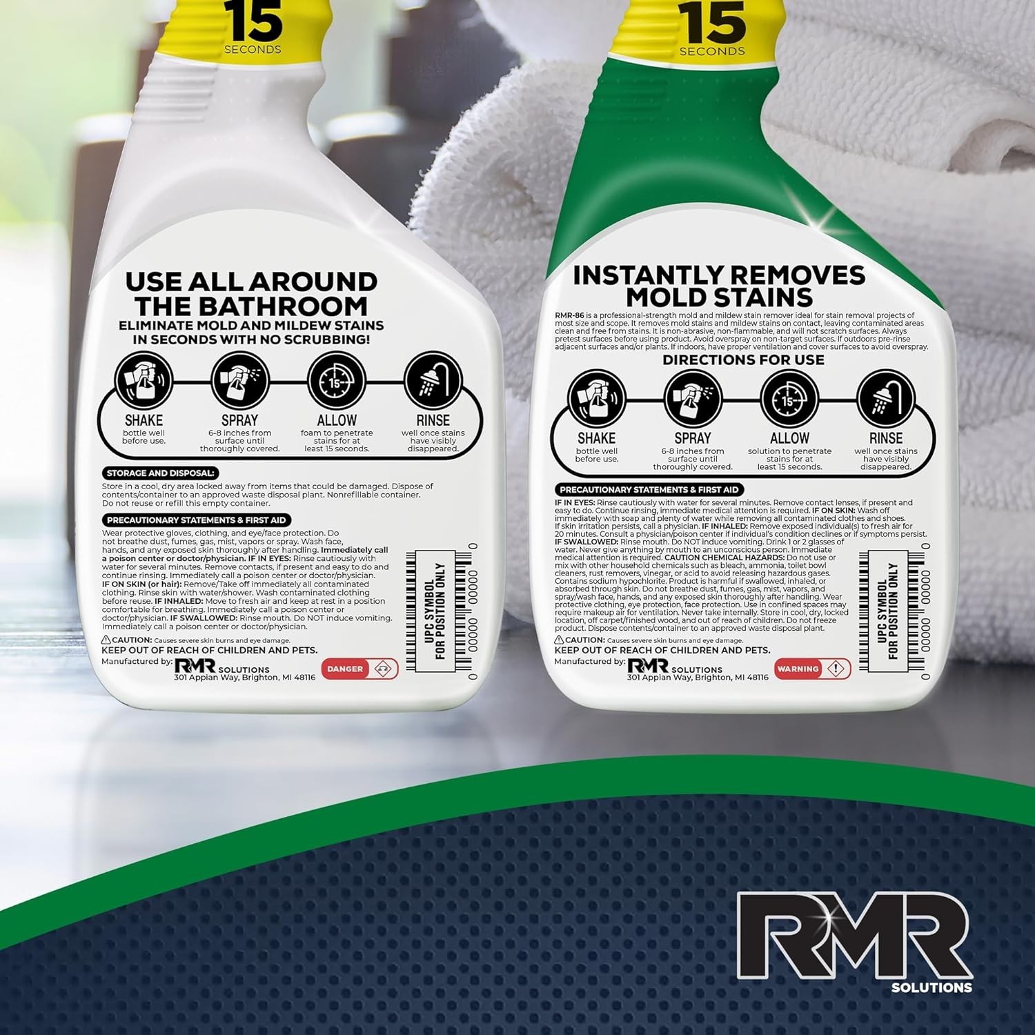 Rapid Stain Removal Spray Kit 2 Bottles 950ml Indoor Outdoor Cleaning Solution