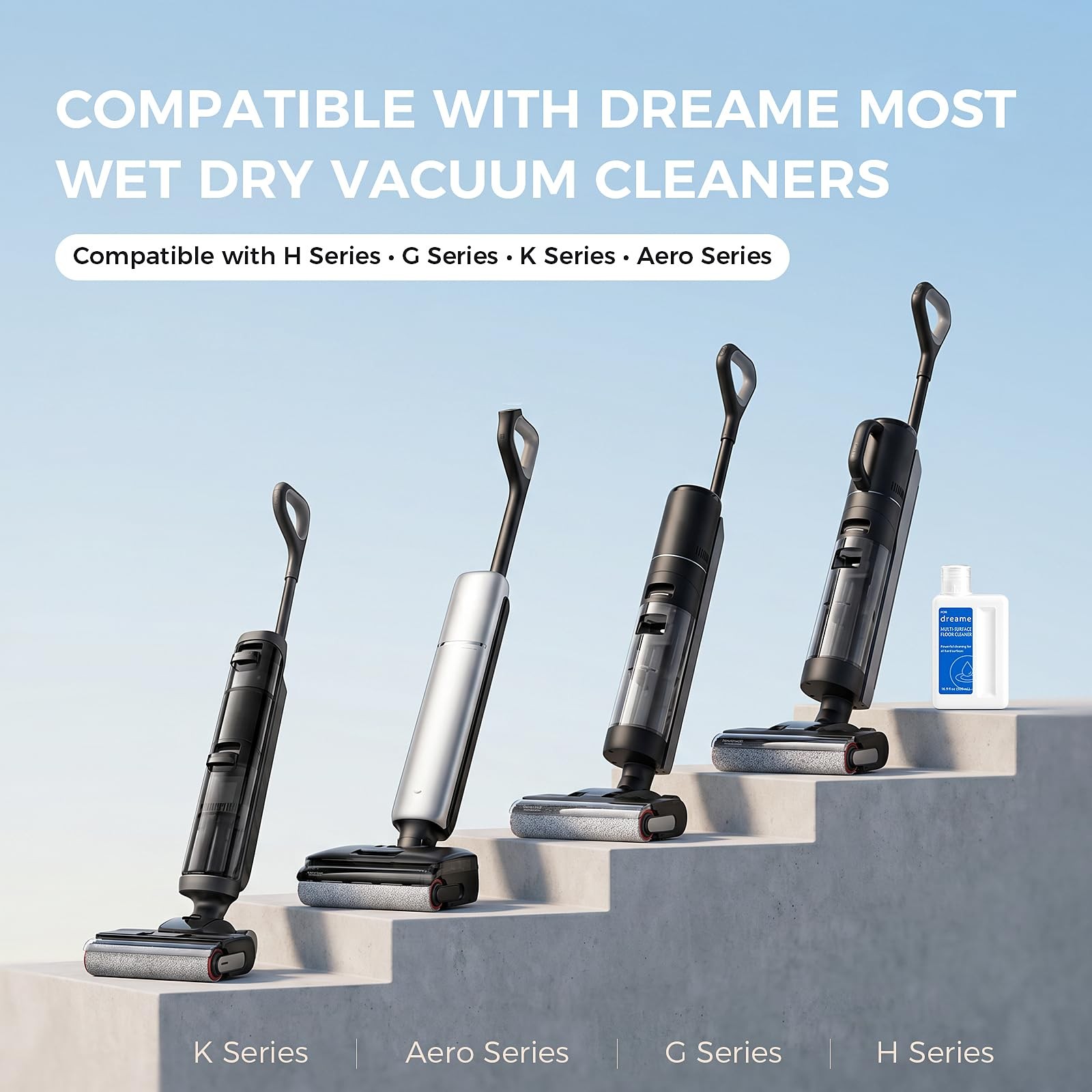 33.8 Fl Oz (1000mL) Cleaning Solution with Dreame Wet Dry Vacuum Cleaners, 2P…
