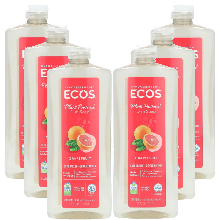 ECOS Dish Soap Grapefruit 25 fl.oz / 739 ml Each (Pack of 6)