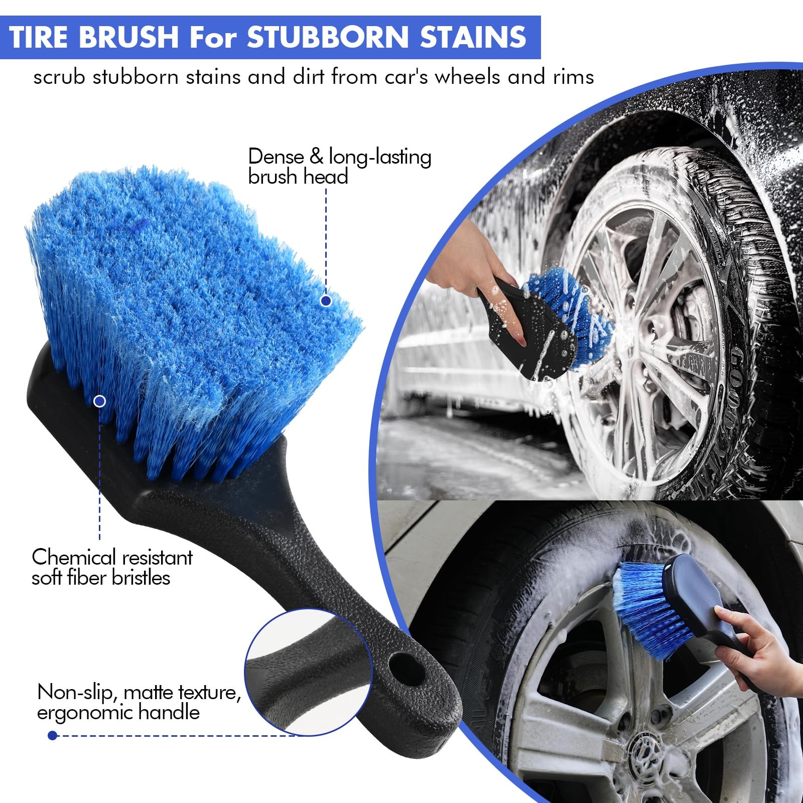 64 Inch Anti Scratch Soft Car RV Wash Brush With Long Handle Hose Attachment