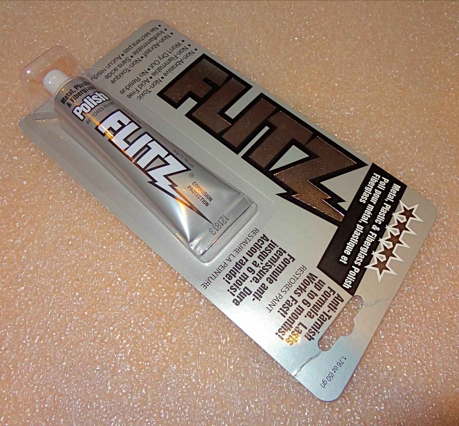 FLITZ 50 G (1.76 OZ) TUBE PROFESSIONAL POLISH W/ FLITZ POLISHING CLOTH
