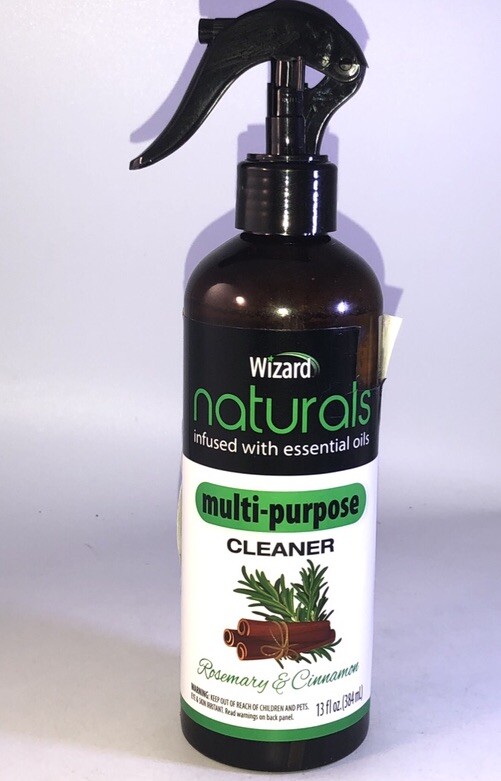 Wizard Naturals All-Purpose Spray Cleaner Rosemary &Cinnamon 13oz-Part Label Cut