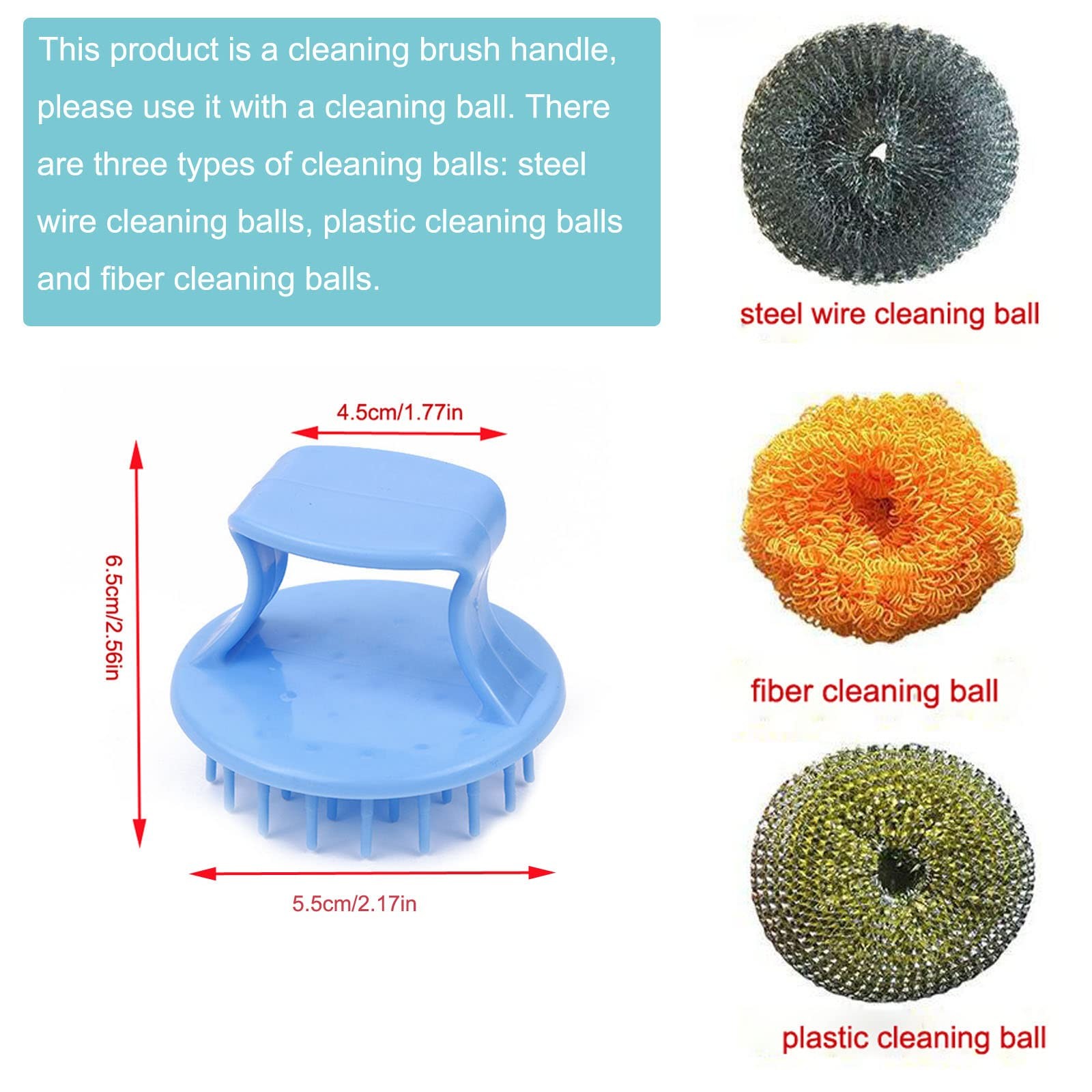 6 Pack Stainless Steel Scrubber Handle Attachment Universal Steel Wool Srubbe…