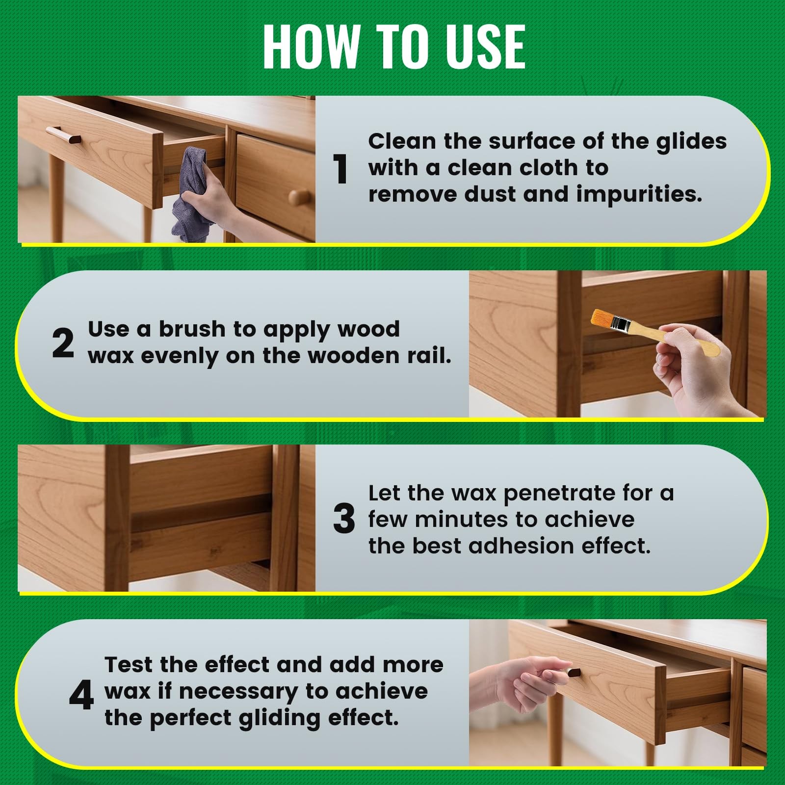 Wood Lubricant, 7OZ Drawer Wax Wood Lubricant Multi-Purpose Wax for Drawers, …