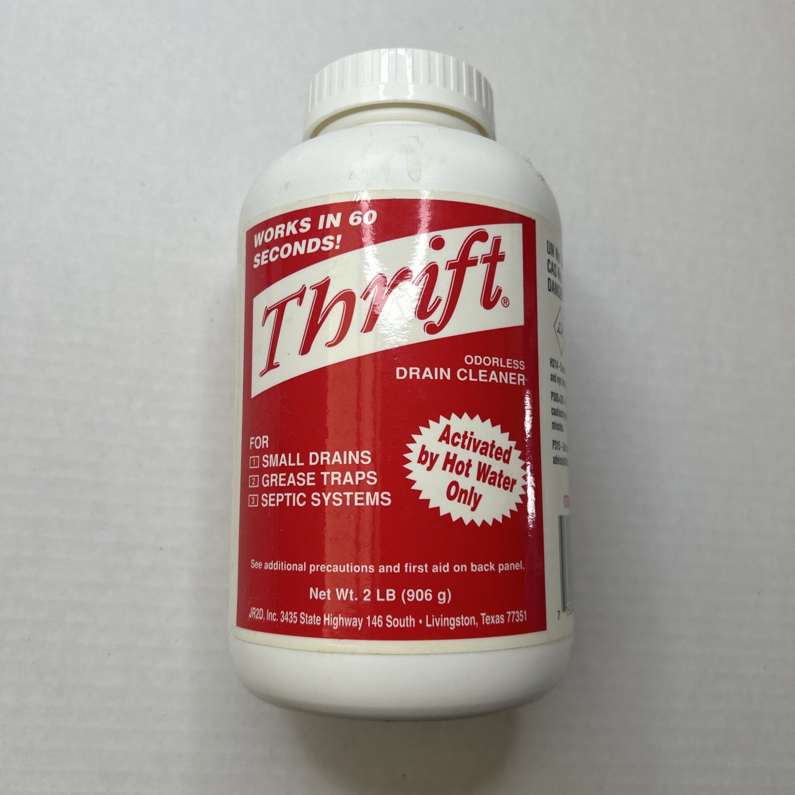 Thrift T-200 Alkaline Based Granular Drain Cleaner – 2 Pound (2 lb) Half full