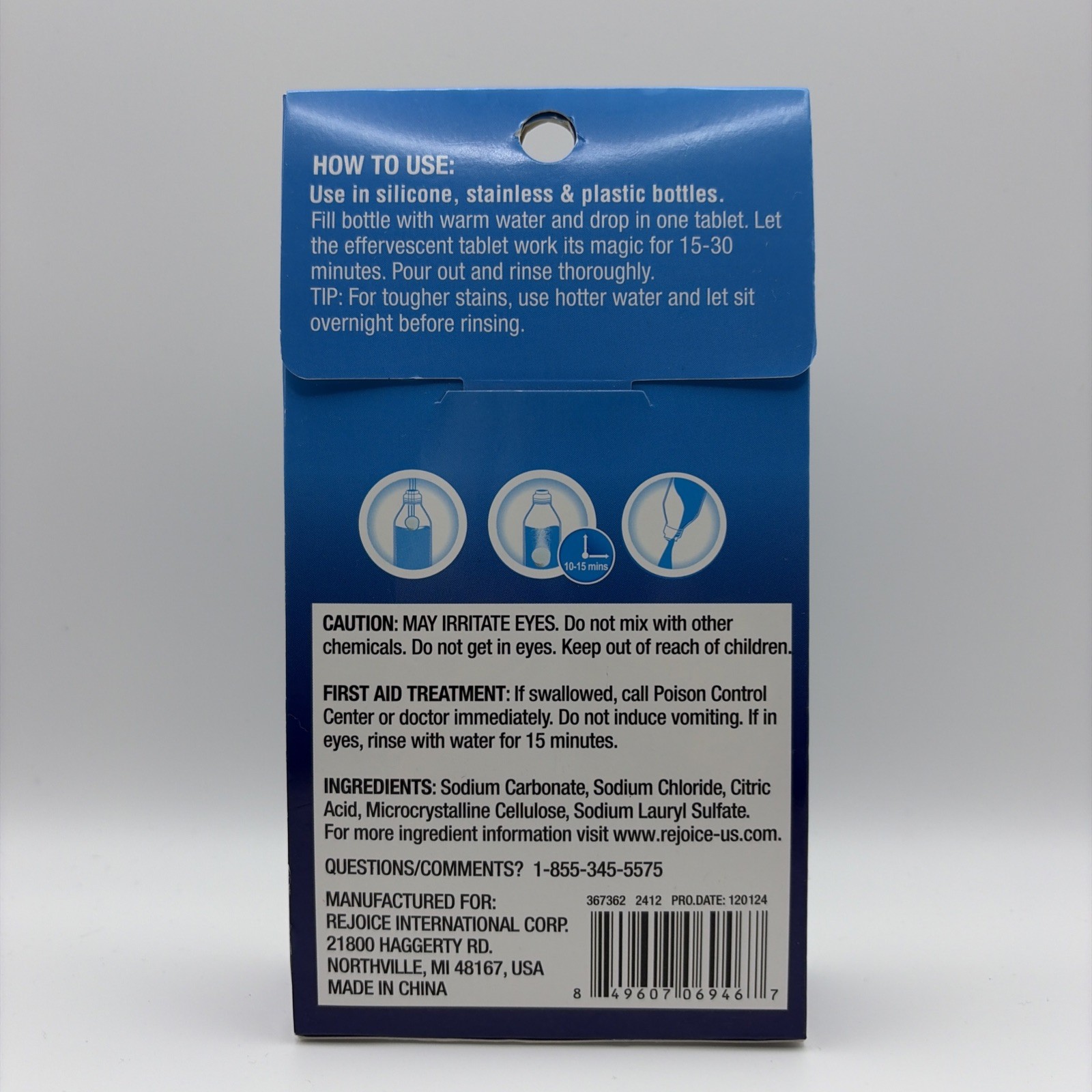 Bottle Cleaner Tablets (12ct.) Cleans Metal Water Bottles, Coffee pots,Tumblers