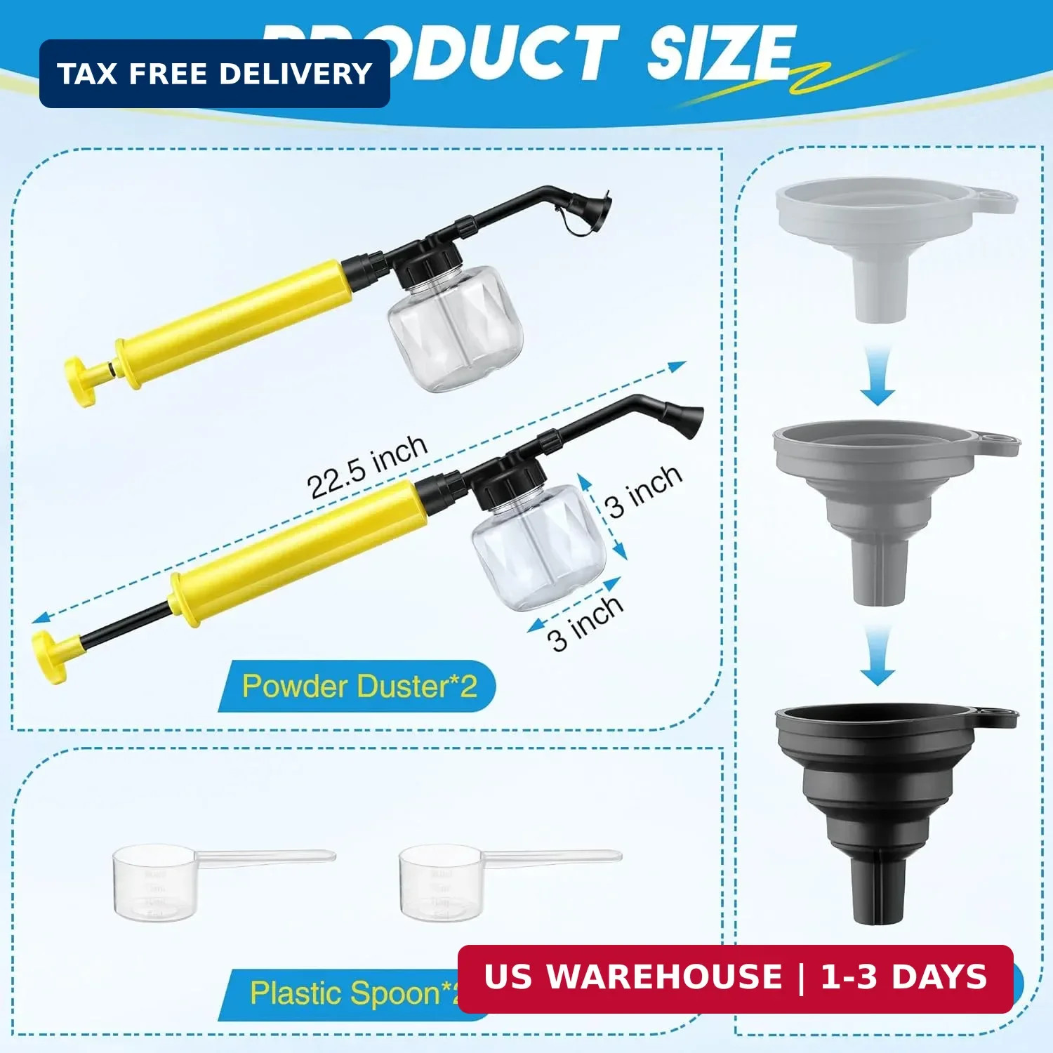 Qualirey Diatomaceous Earth Duster, 250ml Garden Powder Applicator Dispenser, Bu