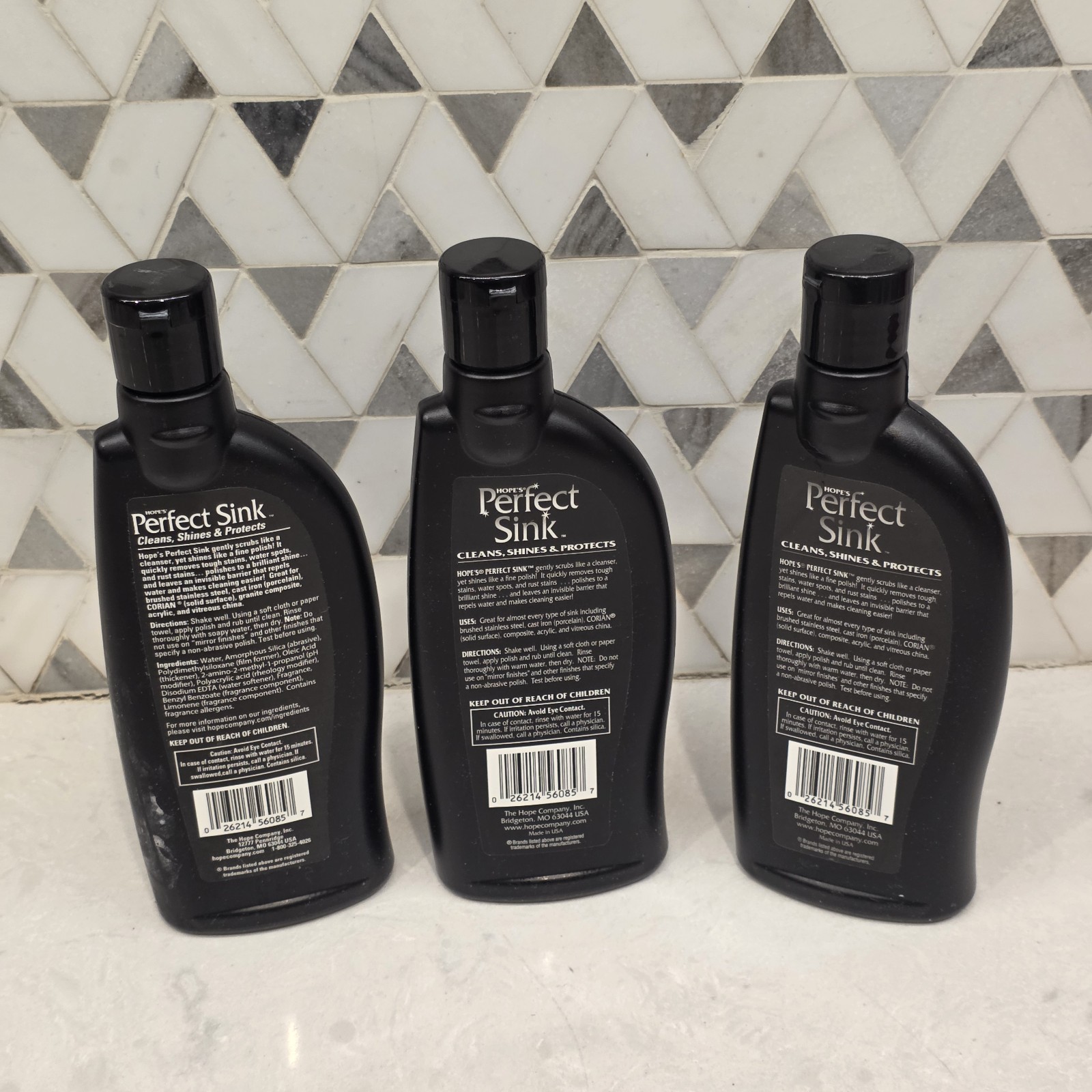 Lot Of 3 Perfect Sink Cleaner and Polish Cast Iron, Corian, Composite 8.5 Fl Oz