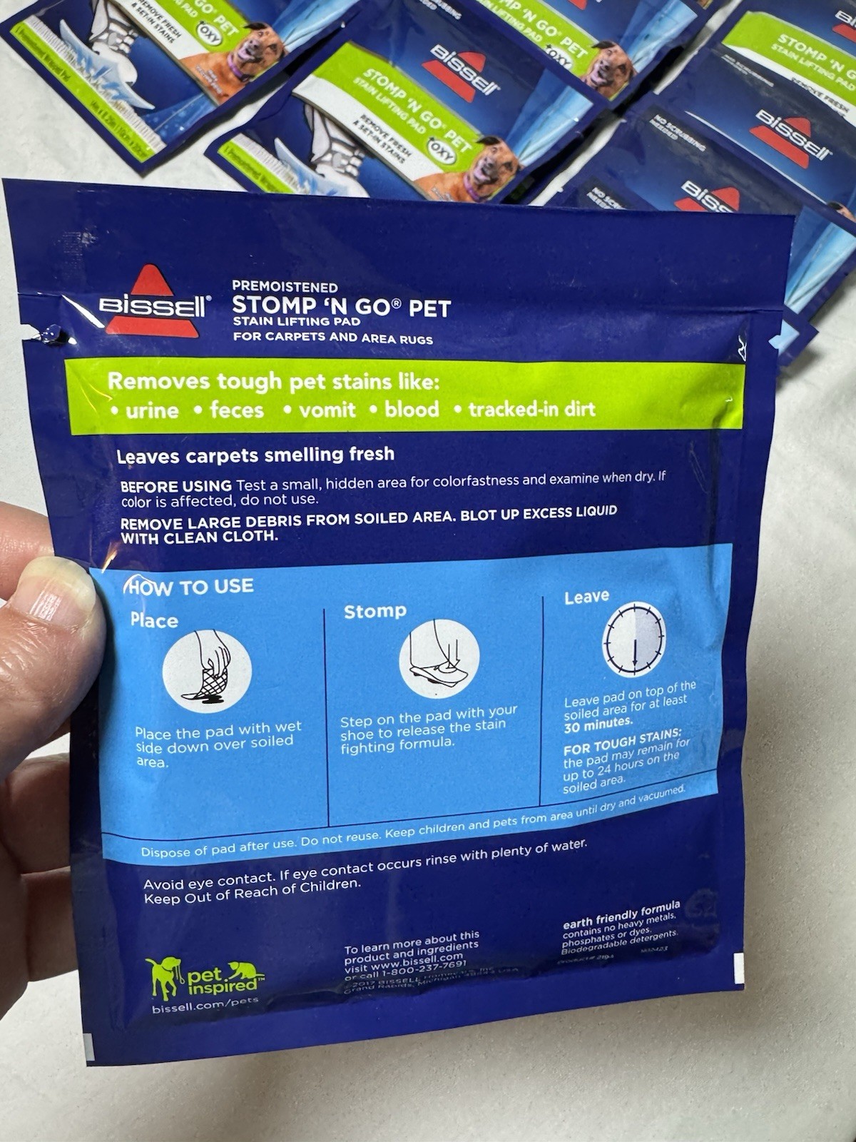 Lot of 11 New Bissell Stomp-N-Go Pet Stain Lifting Pads + Oxy New SEALED