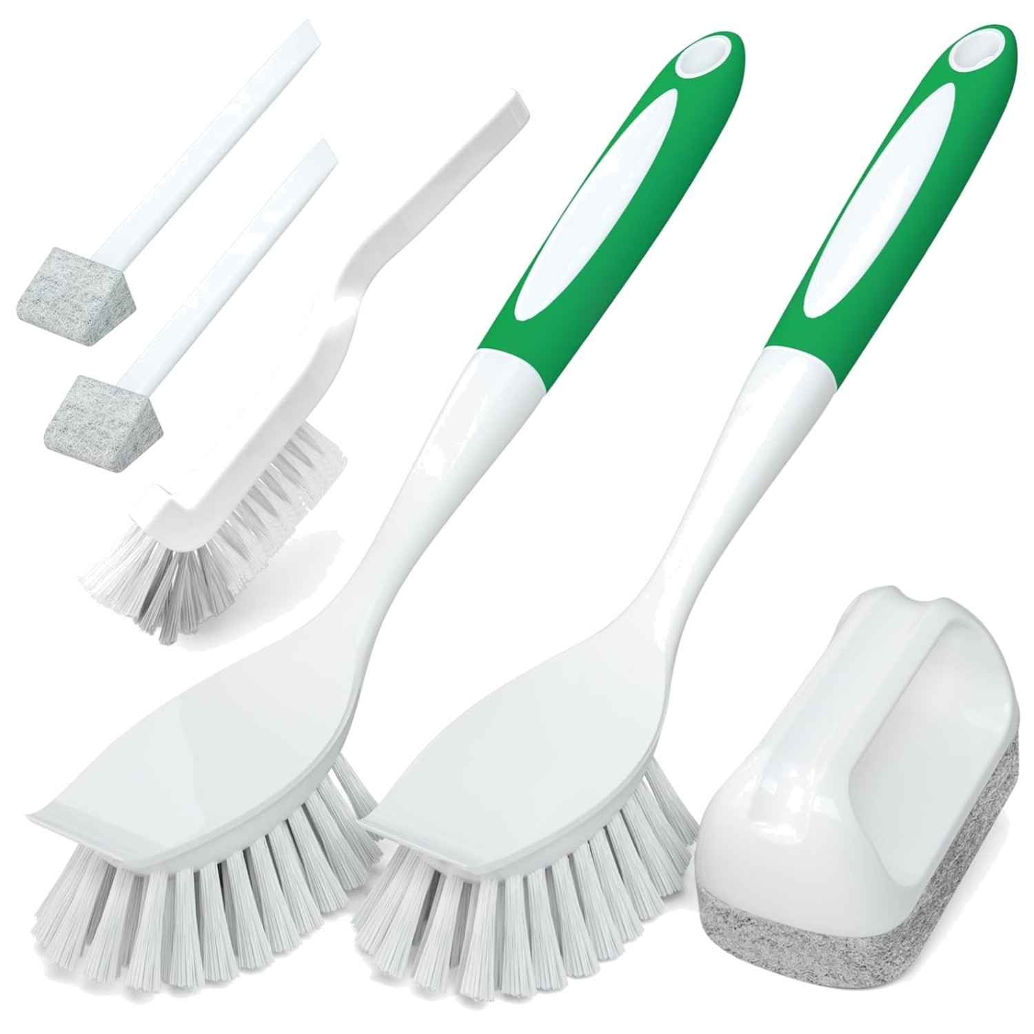 6 Pack Dish Brush with Handle Kitchen Cleaning Brush Set for Pot, Pan, Kitche…